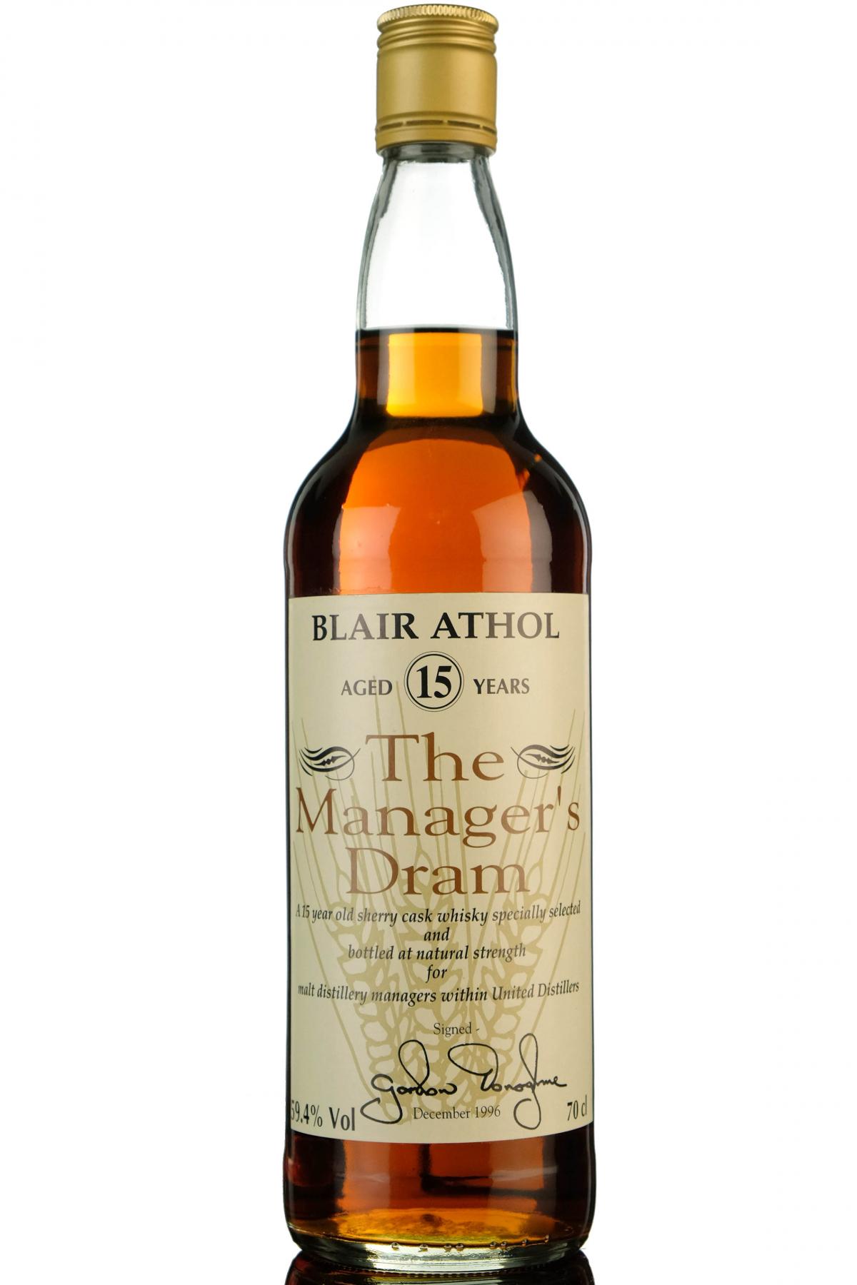 Blair Athol 15 Year Old - Managers Dram 1996