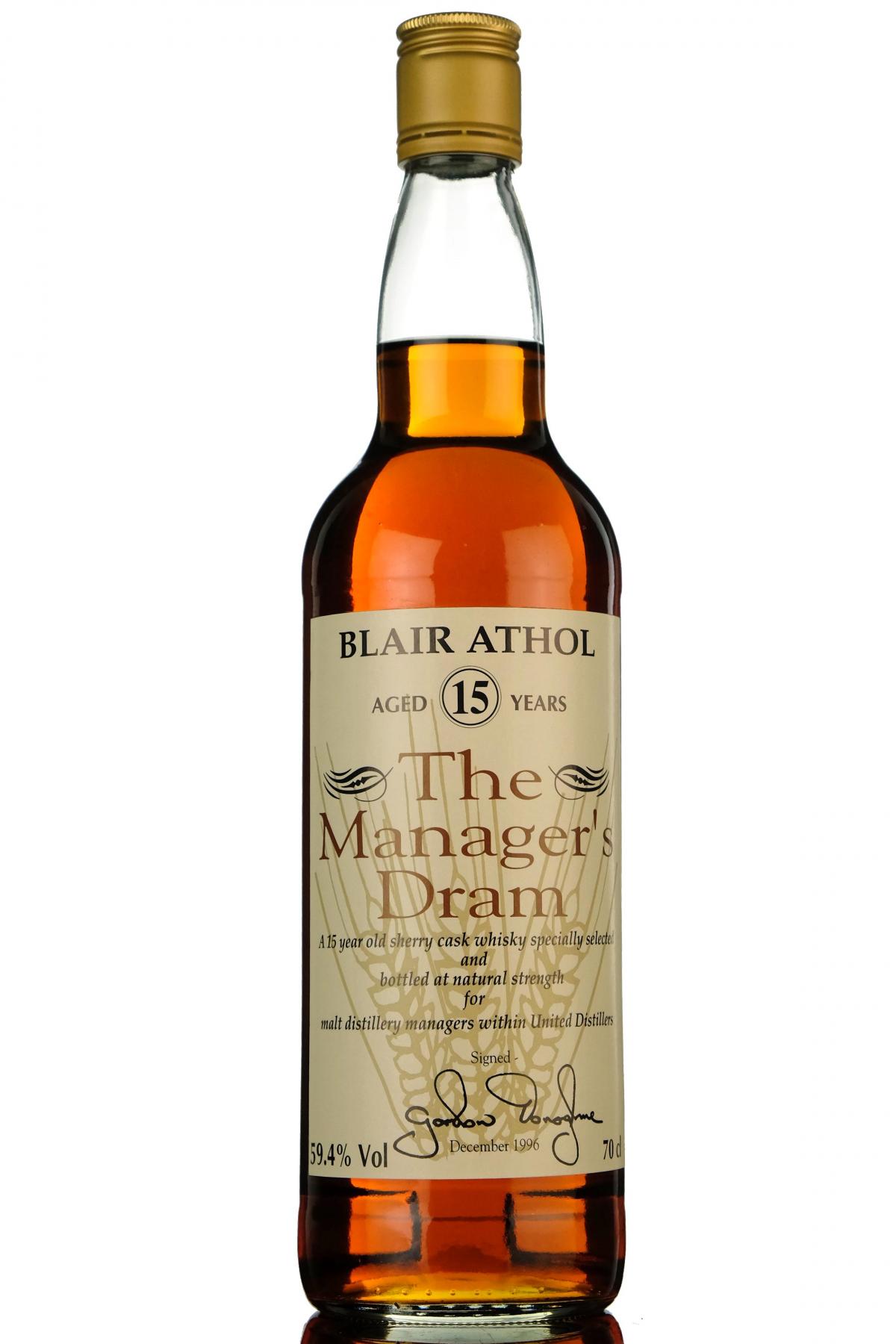 Blair Athol 15 Year Old - Managers Dram 1996
