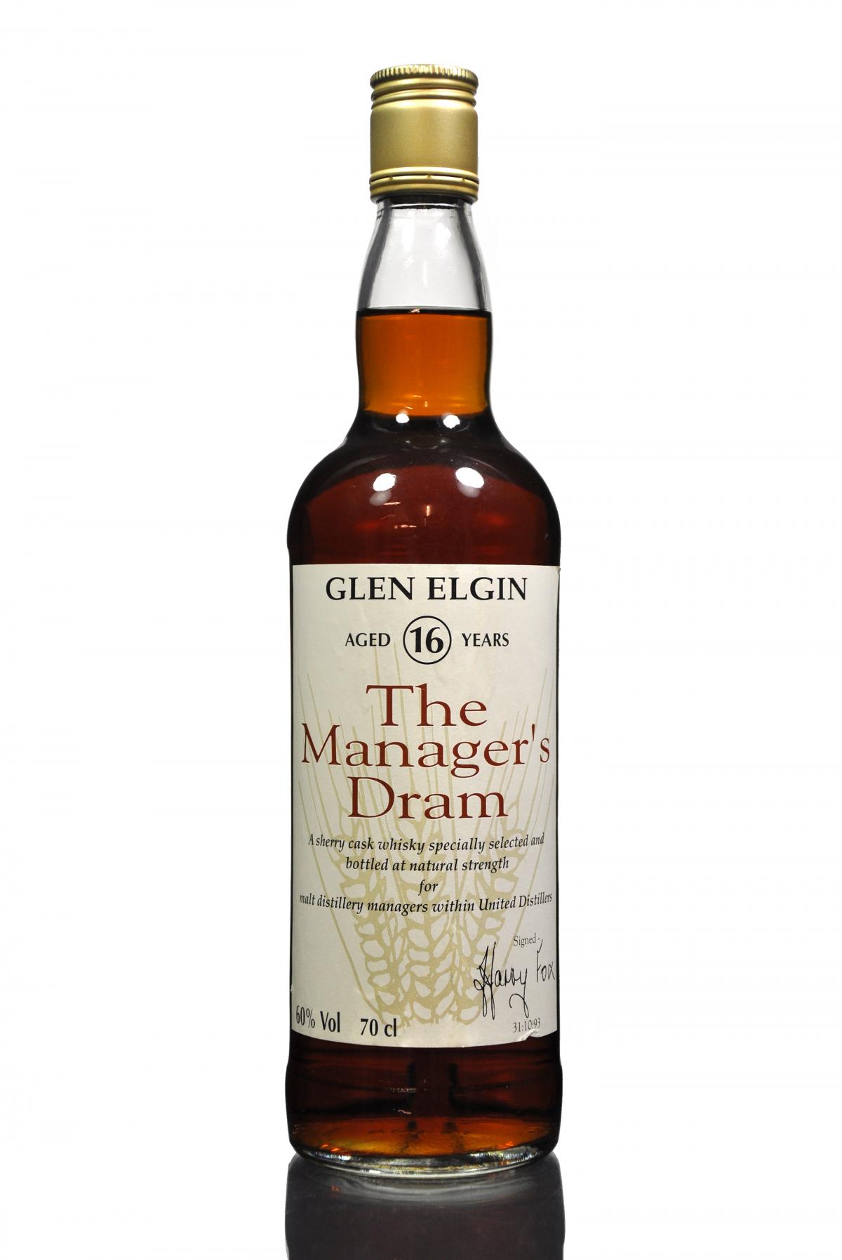 Glen Elgin 16 Year Old - Managers Dram 1993