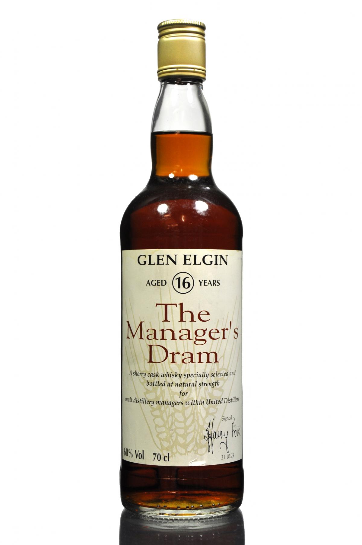 Glen Elgin 16 Year Old - Managers Dram 1993