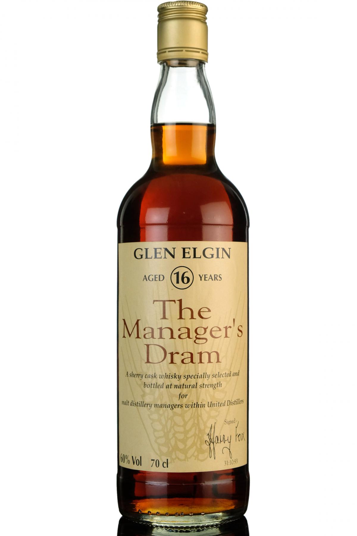 Glen Elgin 16 Year Old - Managers Dram 1993