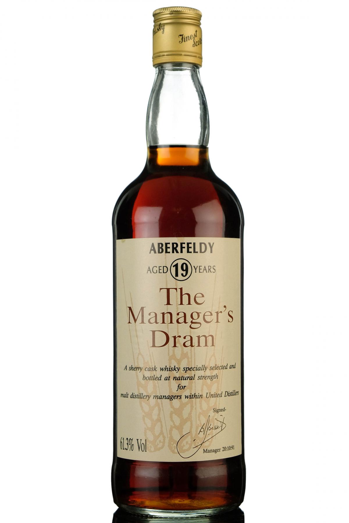 Aberfeldy 19 Year Old - Managers Dram 1991