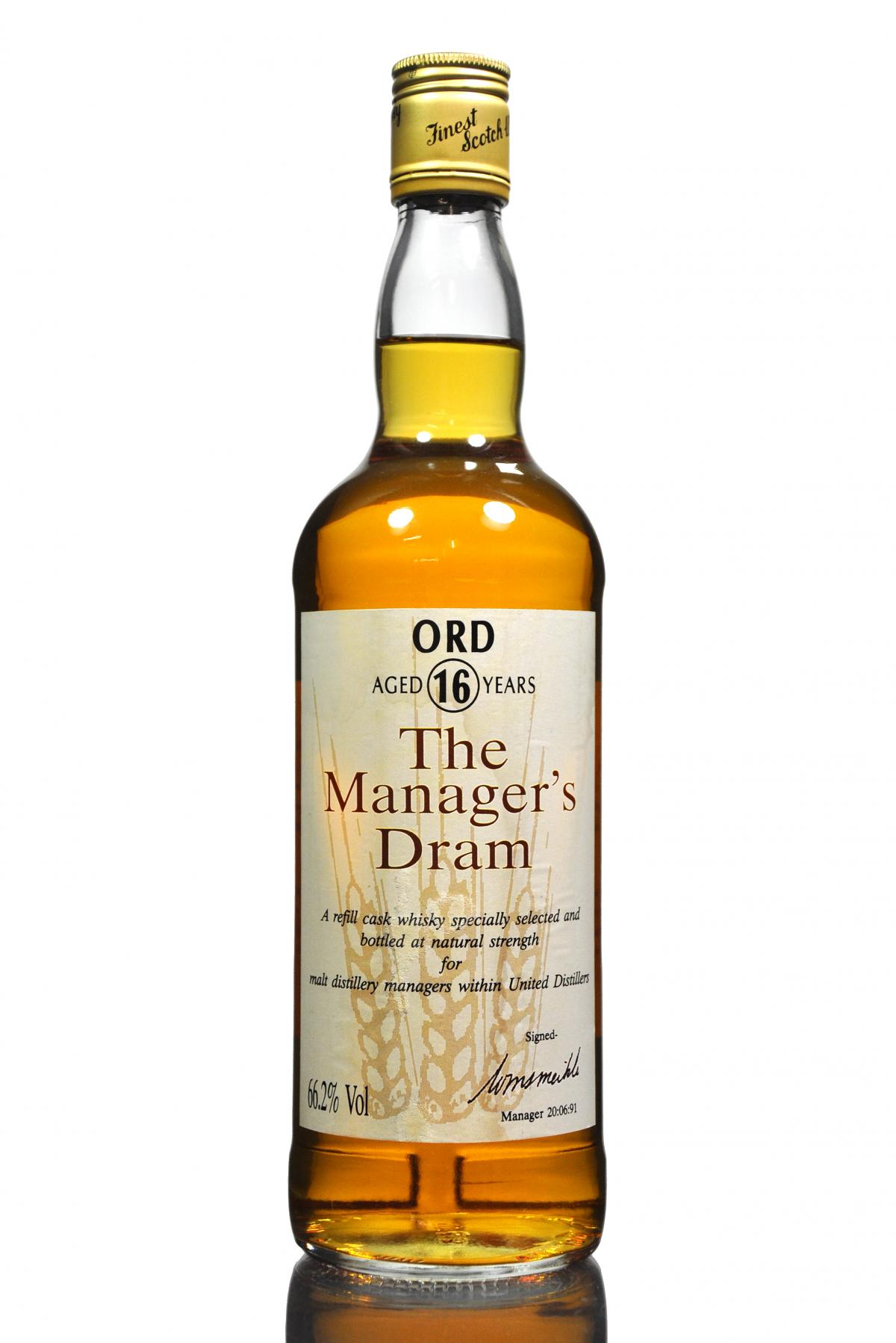 Ord 16 Year Old - Managers Dram 1991