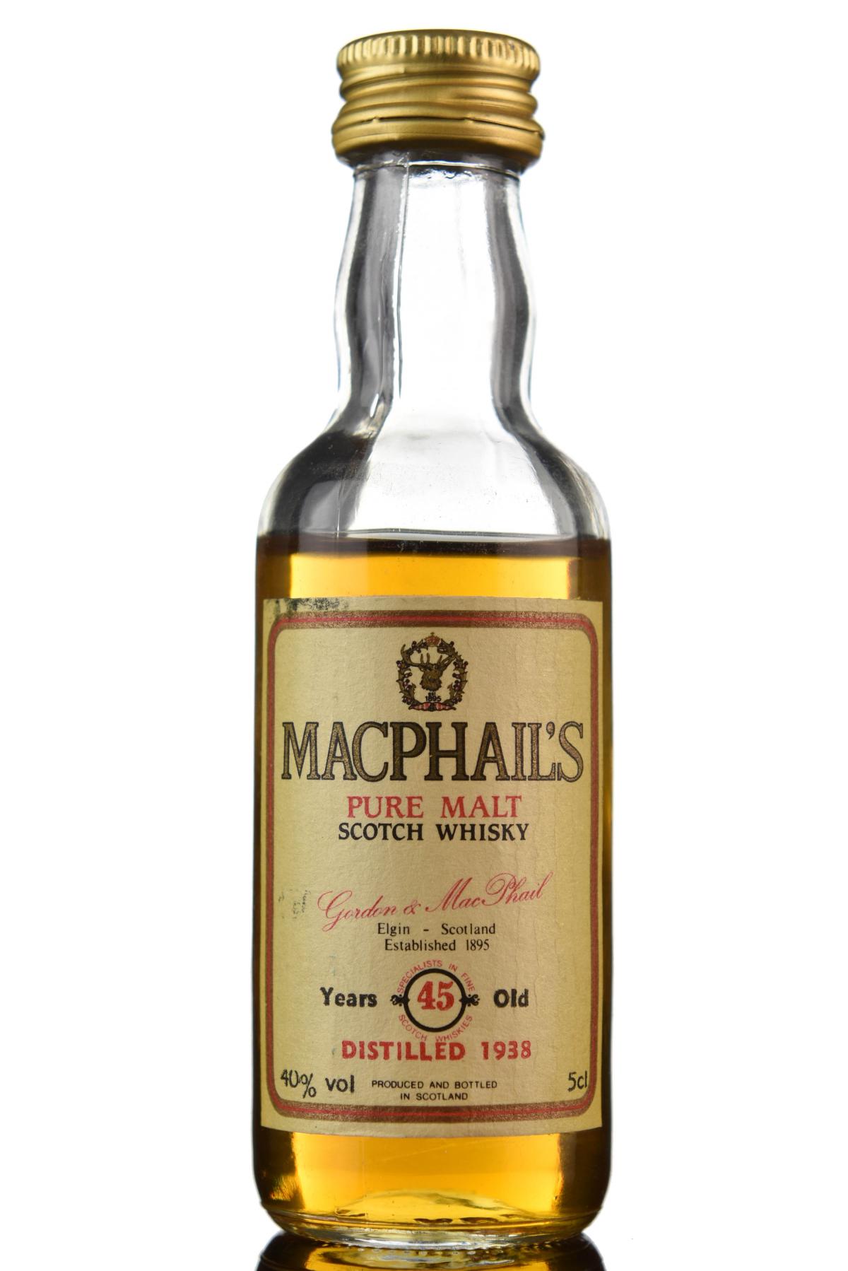 MacPhails 1938 -  45 Year Old - Gordon & MacPhail Miniature