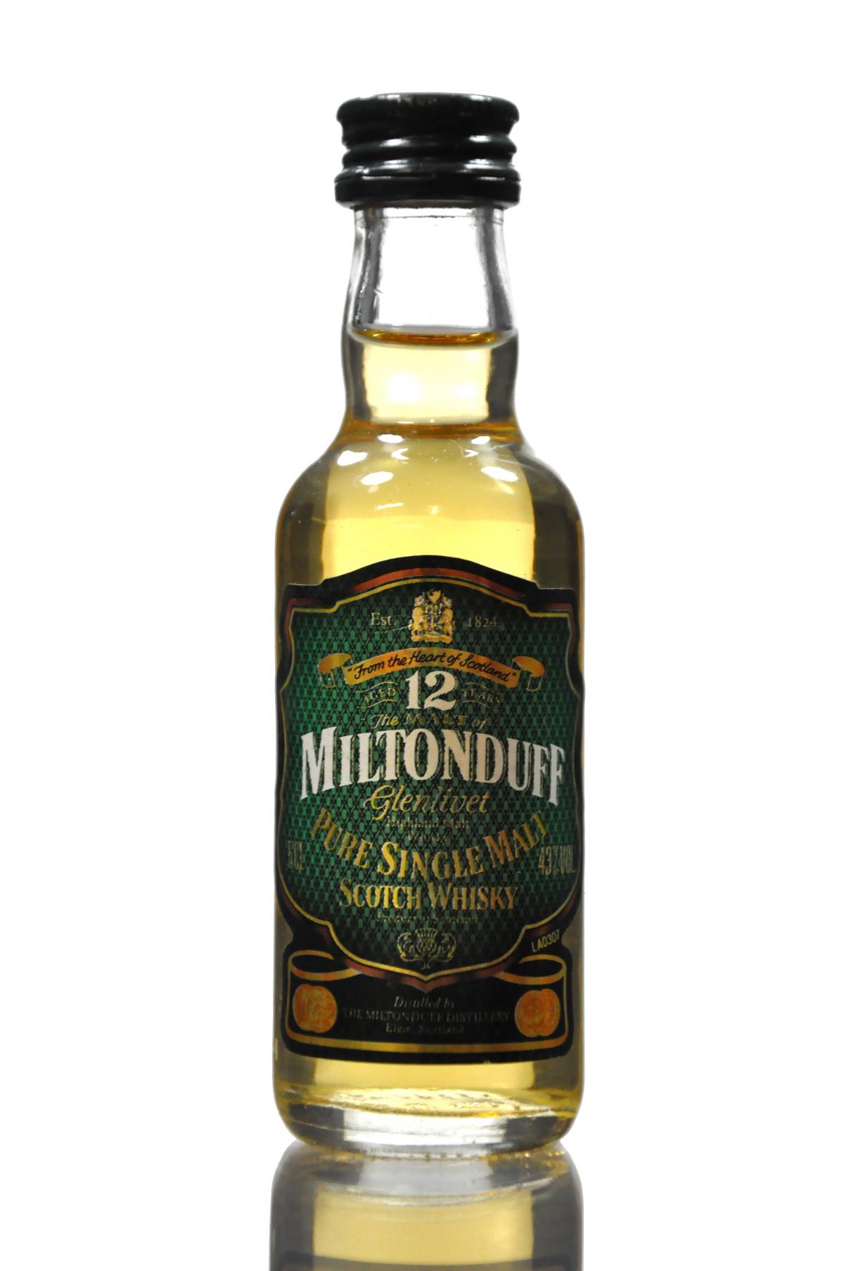 Miltonduff 12 Year Old Miniature