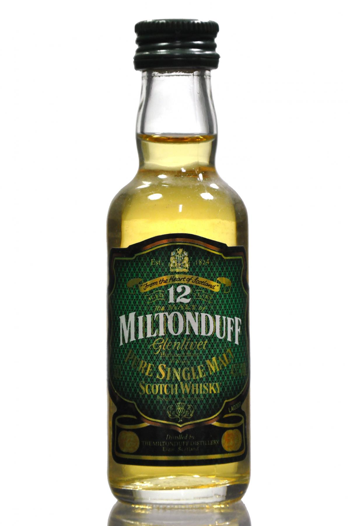 Miltonduff 12 Year Old Miniature