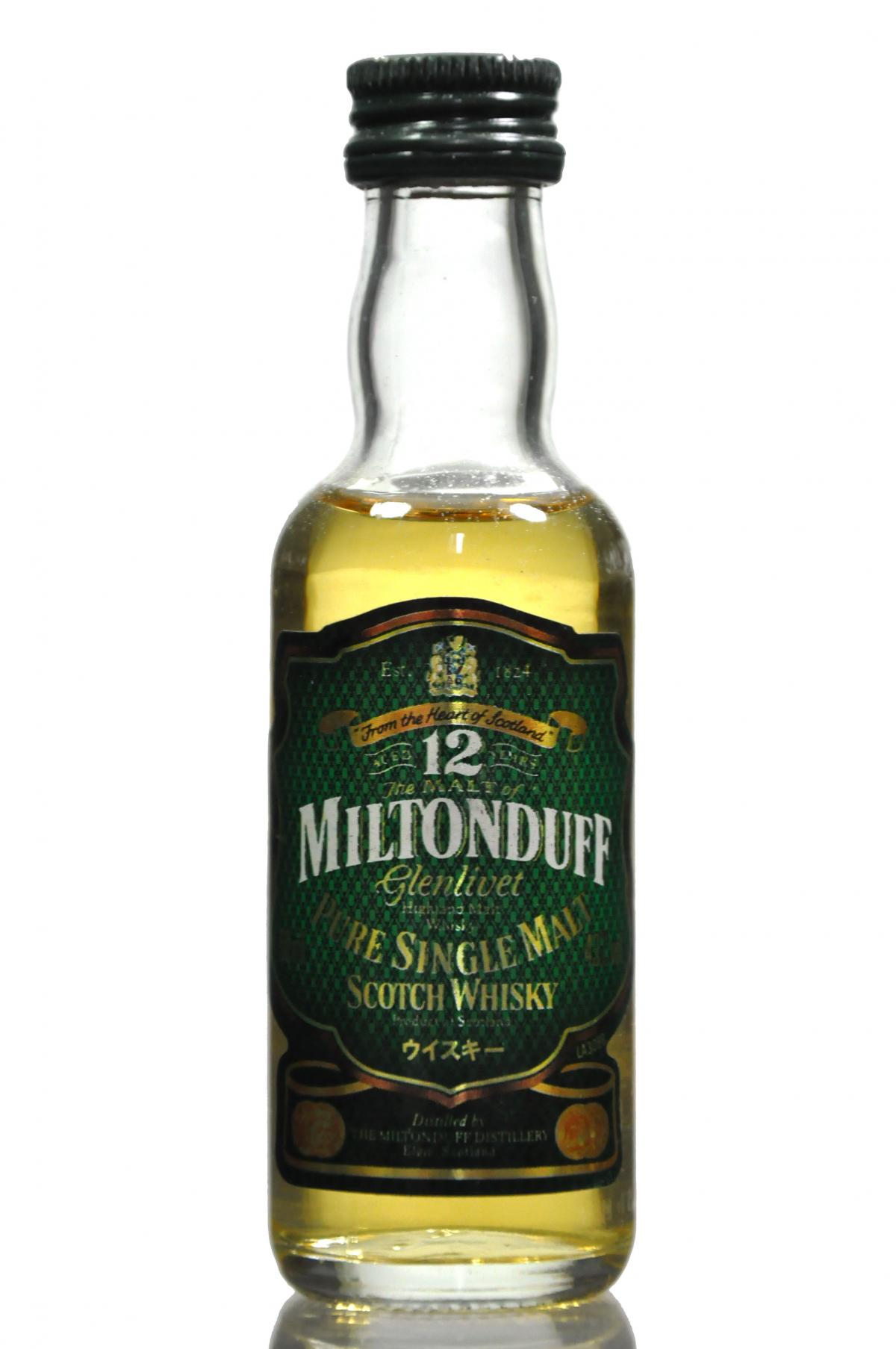 Miltonduff 12 Year Old Miniature