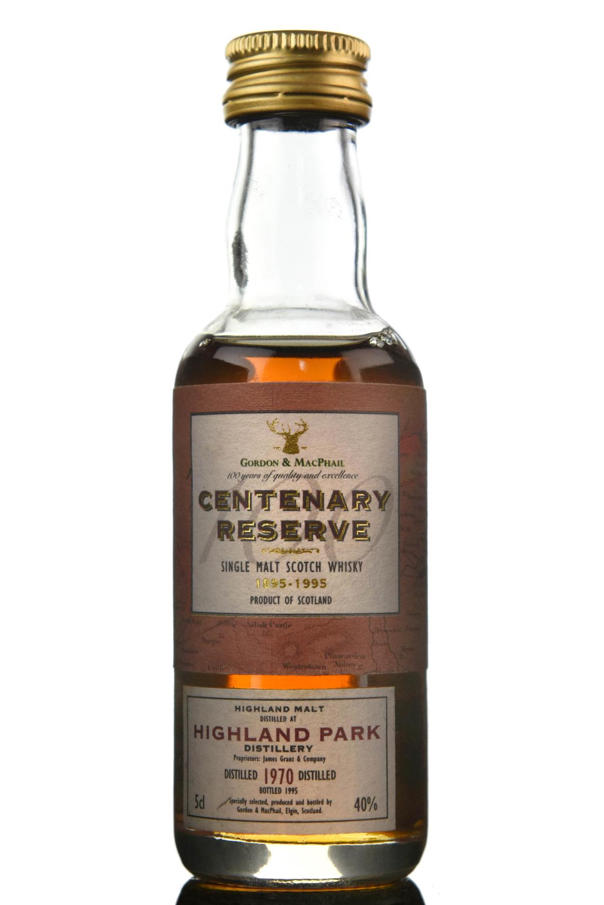 Highland Park 1970-1995 - Centenary Reserve - Gordon & MacPhail Miniature