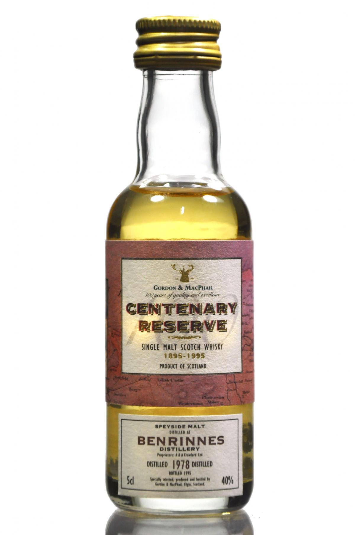 Benrinnes 1978-1995 - Centenary Reserve - Gordon & MacPhail Miniature