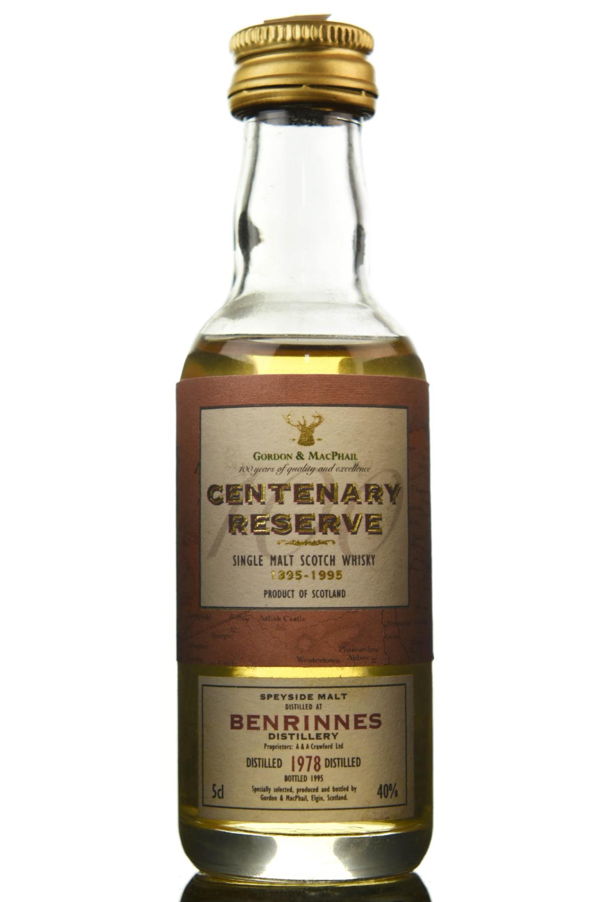 Benrinnes 1978-1995 - Centenary Reserve - Gordon & MacPhail Miniature