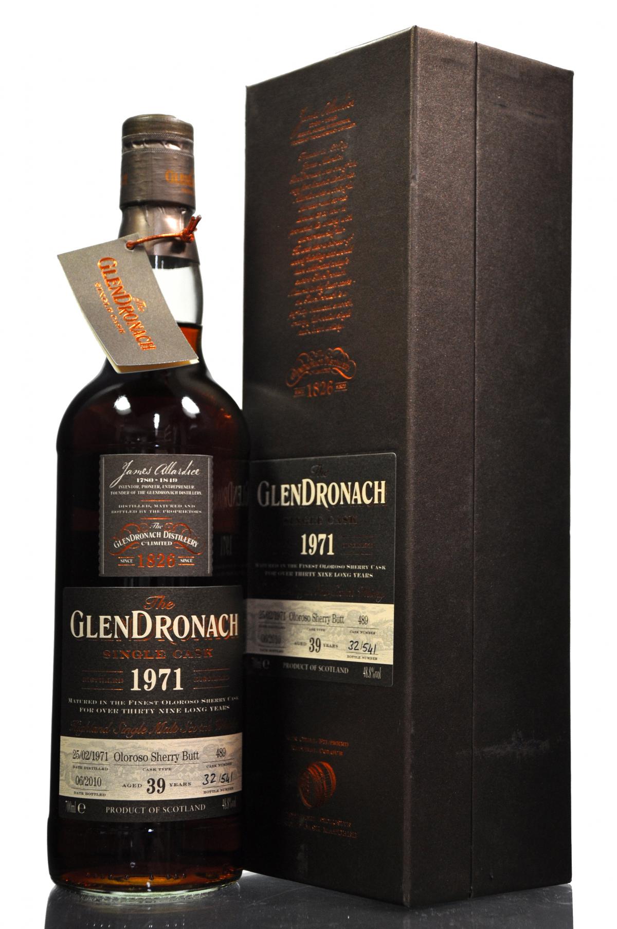 Glendronach 1971-2010 - 39 Year Old - Single Cask 489 - Batch 2