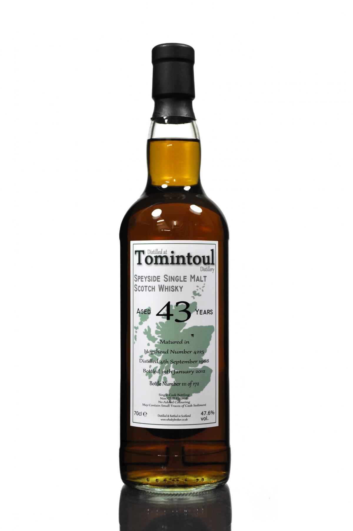 Tomintoul 1968-2012 - 43 Year Old - Cask 4225