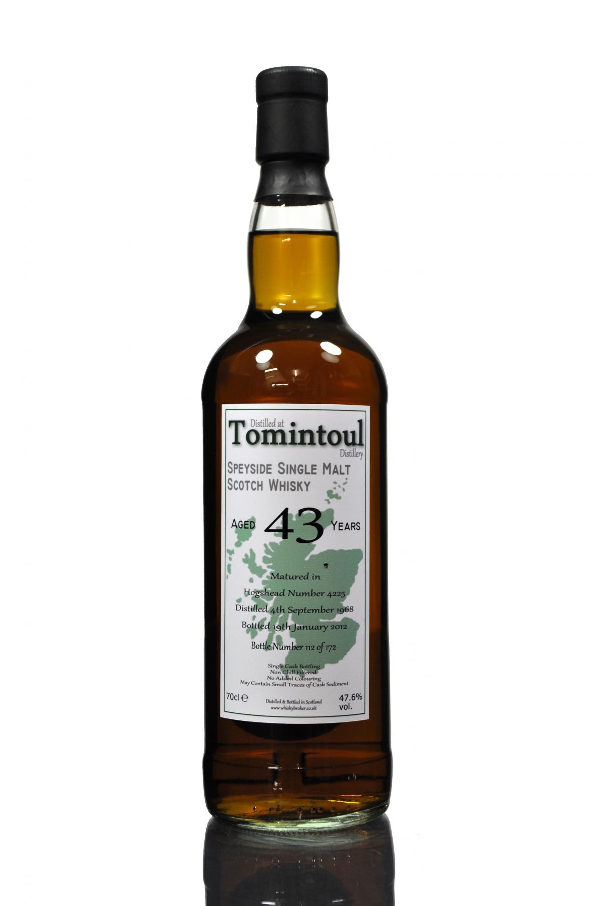 Tomintoul 1968-2012 - 43 Year Old - Cask 4225
