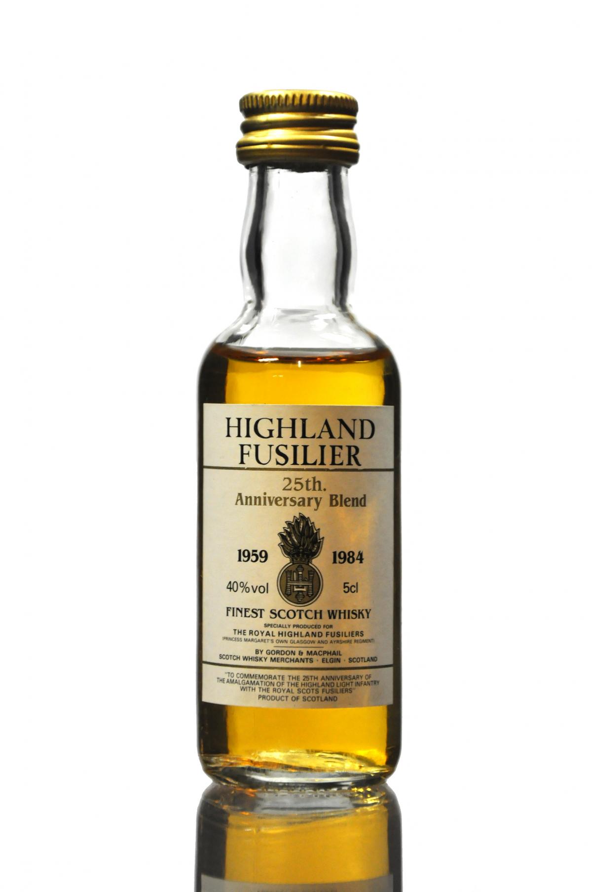 Highland Fusilier 25th Anniversary - Gordon & MacPhail Miniature