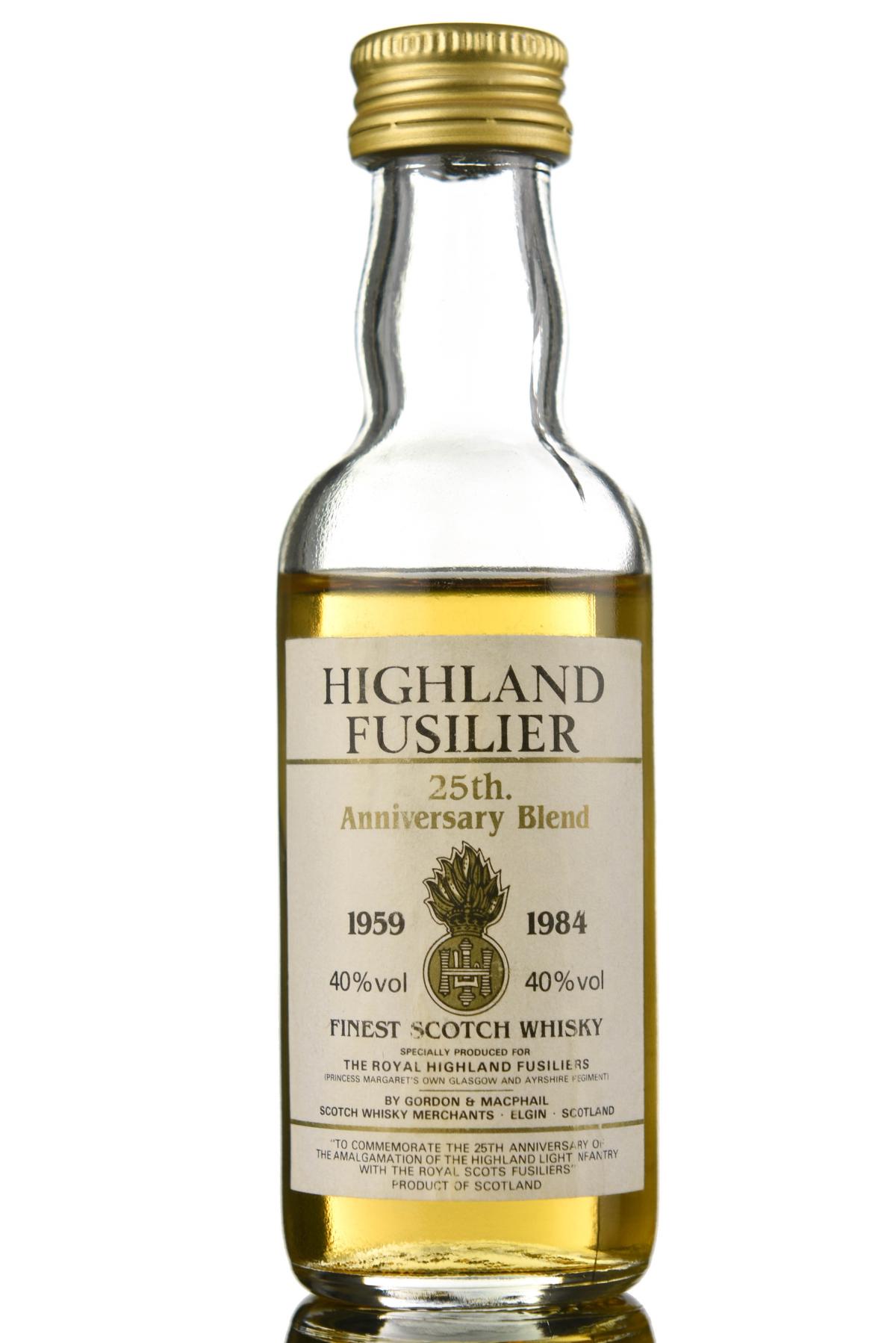 Highland Fusilier 25th Anniversary - Gordon & MacPhail Miniature