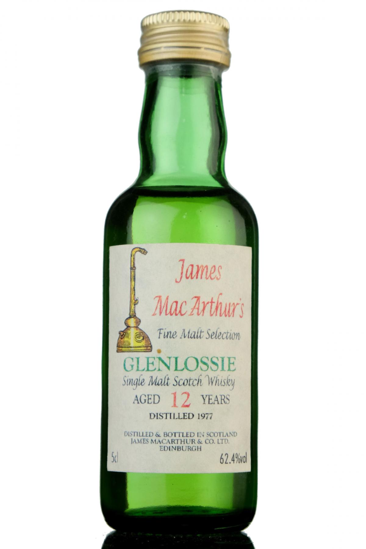 Glenlossie 1977 - 12 Year Old - James MacArthur - Fine Malt Selection Miniature