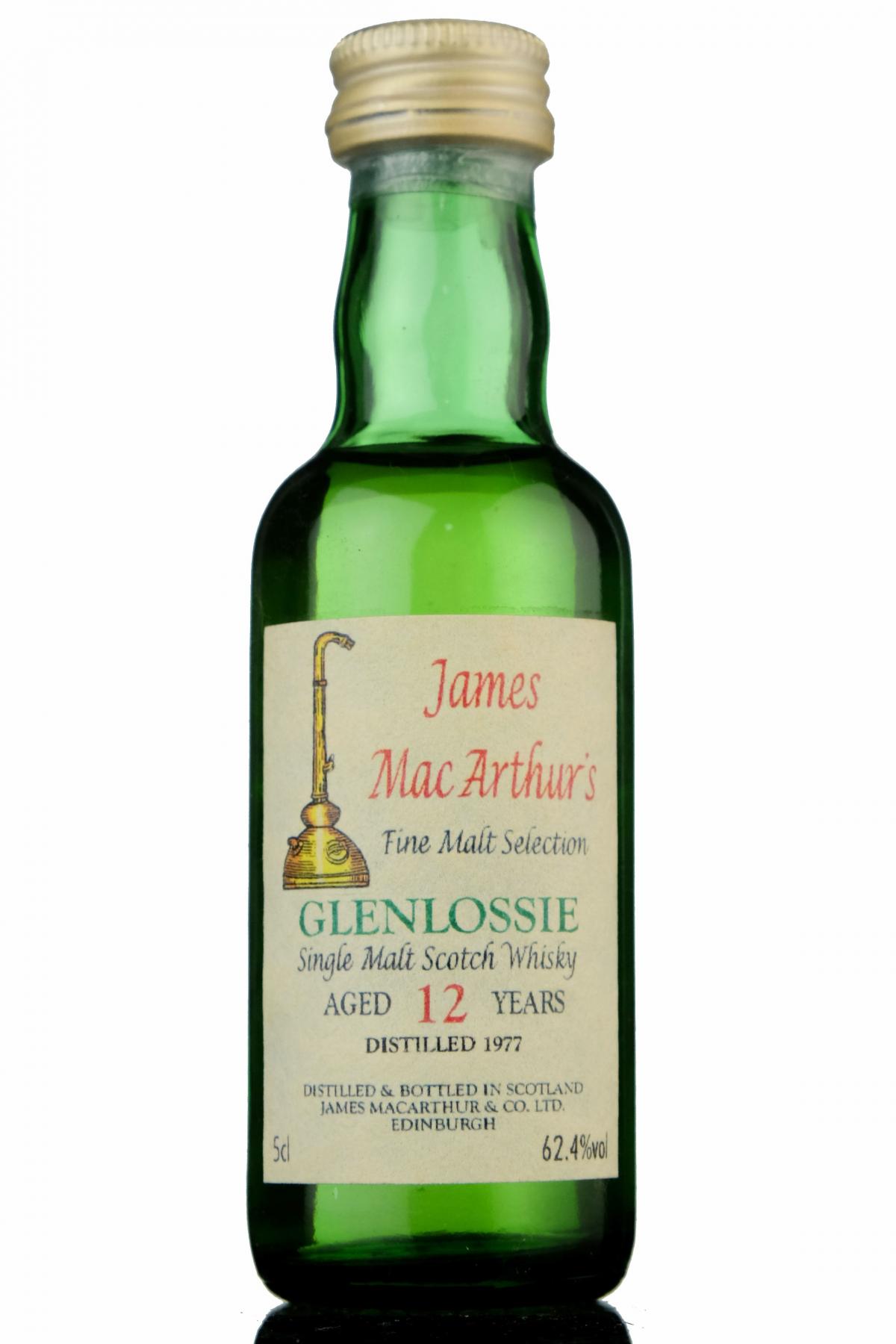 Glenlossie 1977 - 12 Year Old - James MacArthur - Fine Malt Selection Miniature