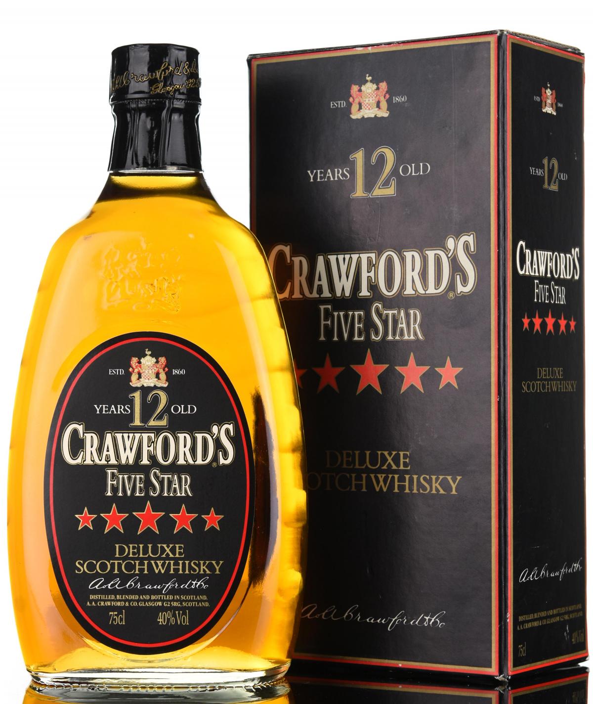 Crawfords 12 Year Old - 5 Star - 1980s