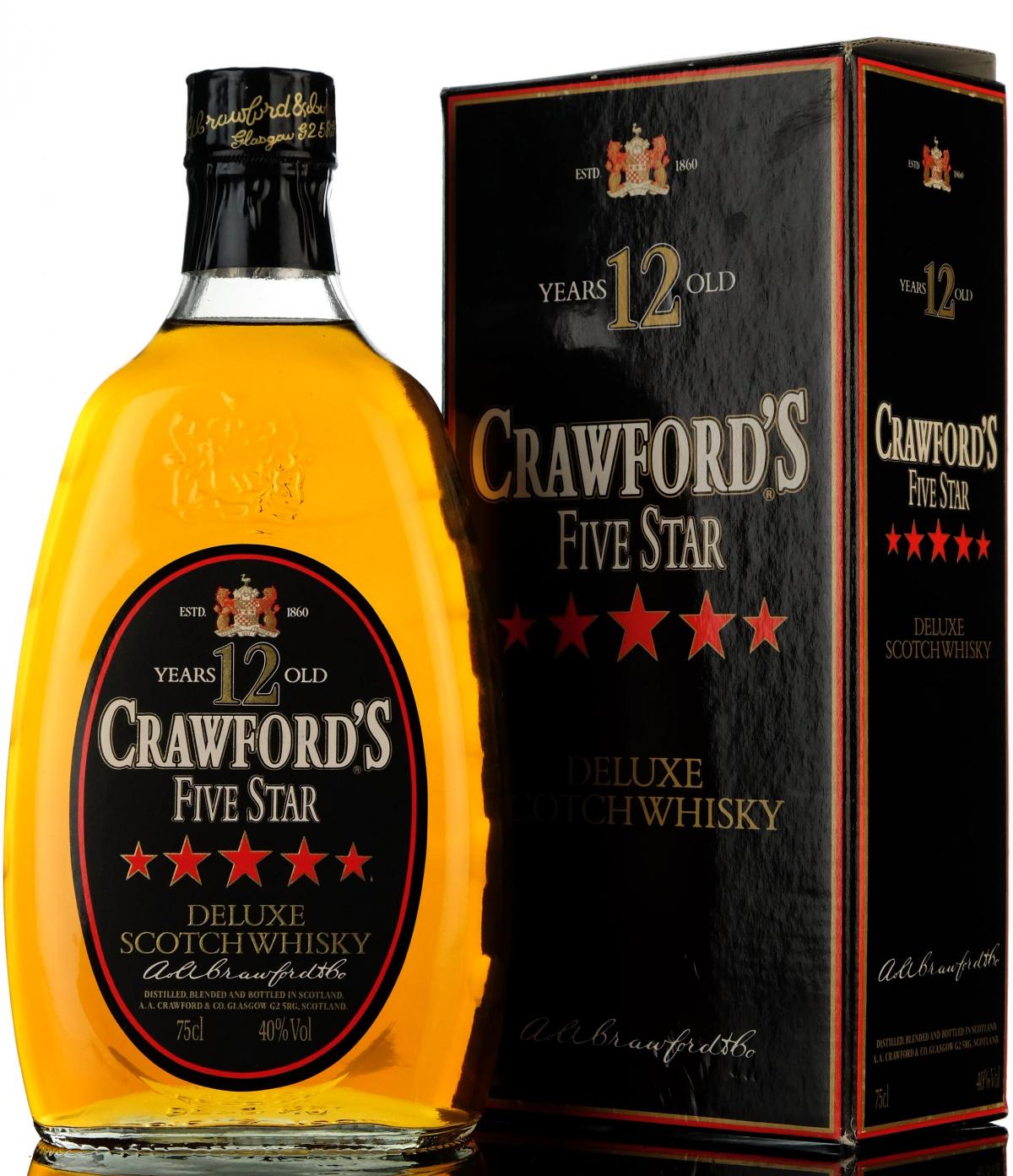 Crawfords 12 Year Old - 5 Star - 1980s