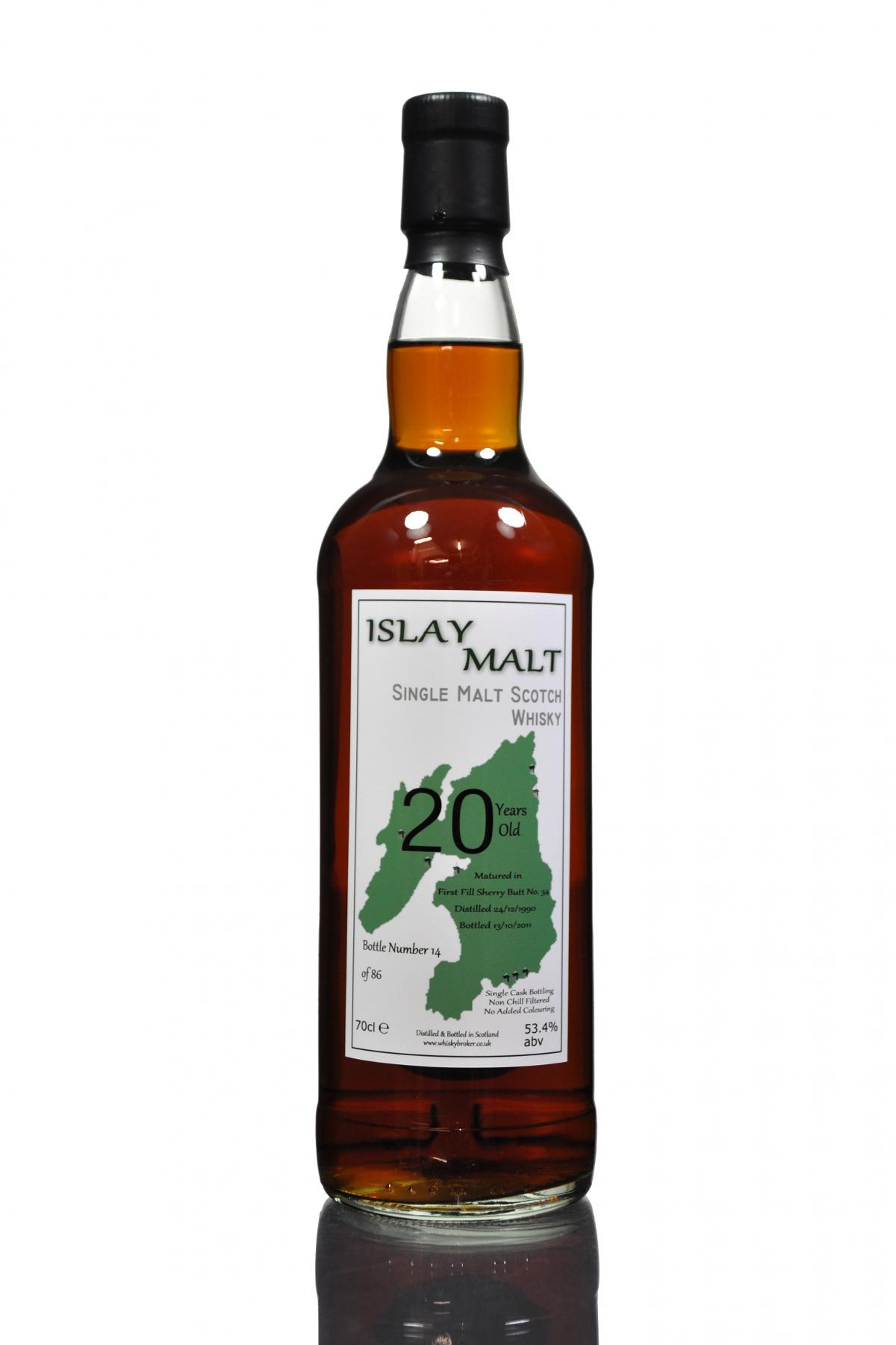 Islay Malt (Bunnahabhain) 1990-2011 - 20 Year Old - Only 86 Bottles
