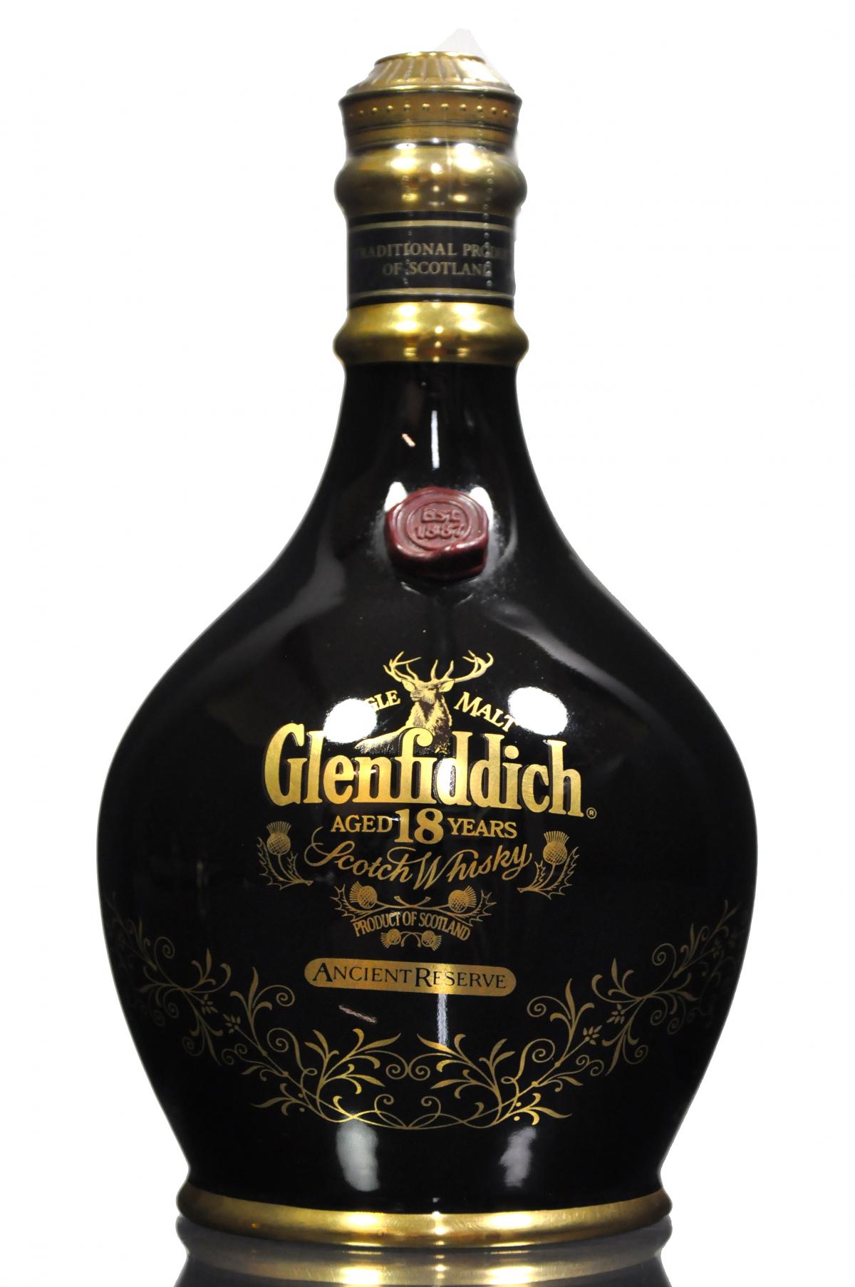 Glenfiddich 18 Year Old - Ancient Reserve - Black Ceramic - 1990s