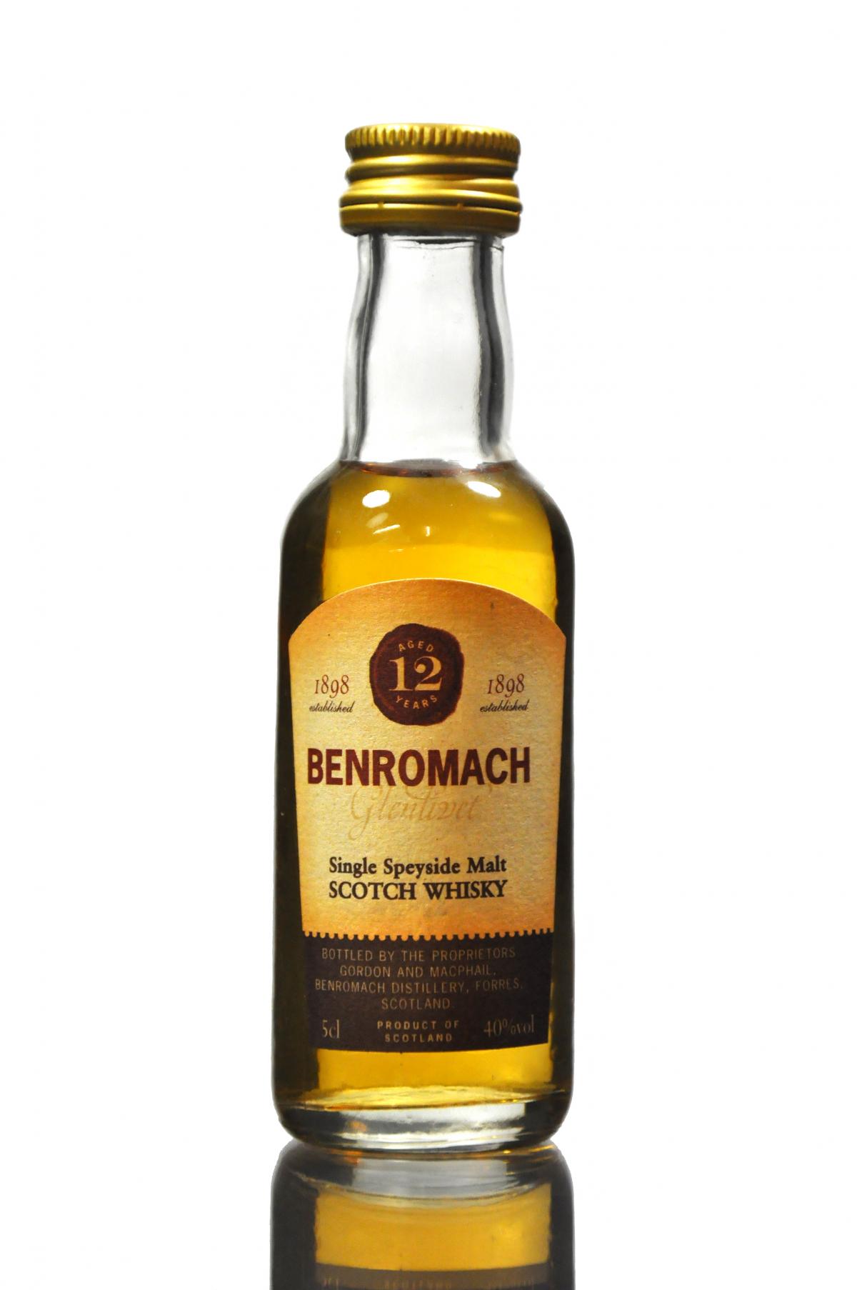 Benromach-Glenlivet 12 Year Old - Gordon & MacPhail Miniature