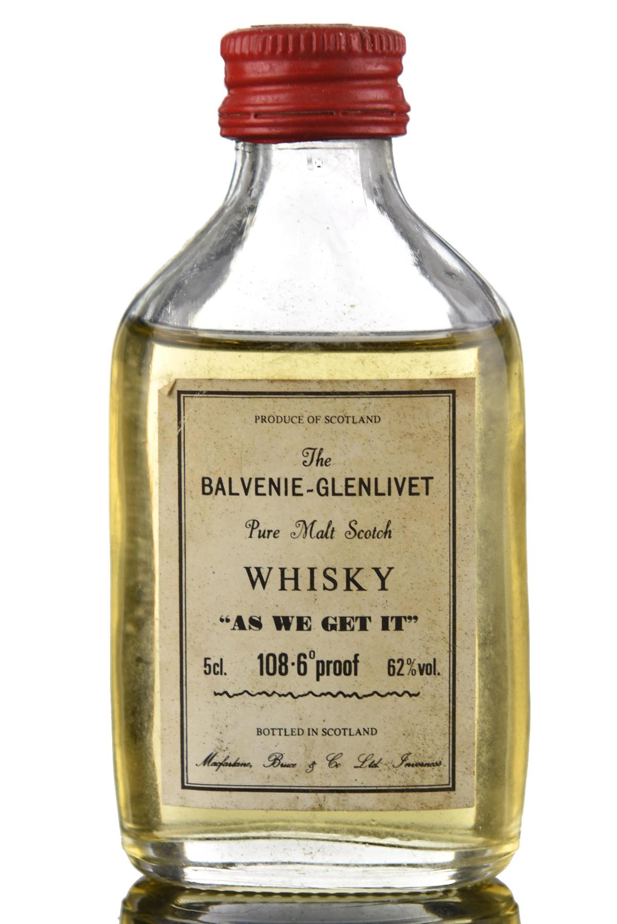 Balvenie-Glenlivet As We Get It - 108.6 Proof - 1980s - Miniature