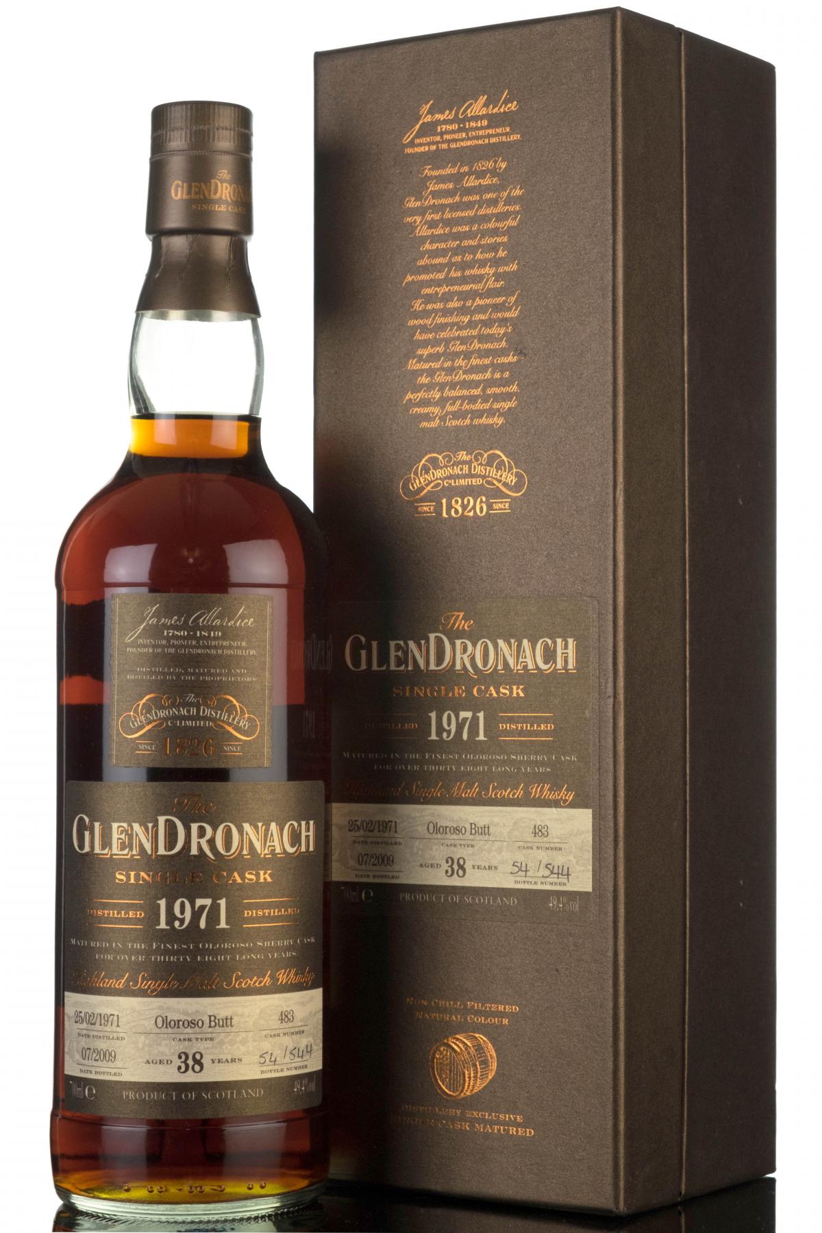Glendronach 1971 - 2009 38 Single Cask 483 Batch 1