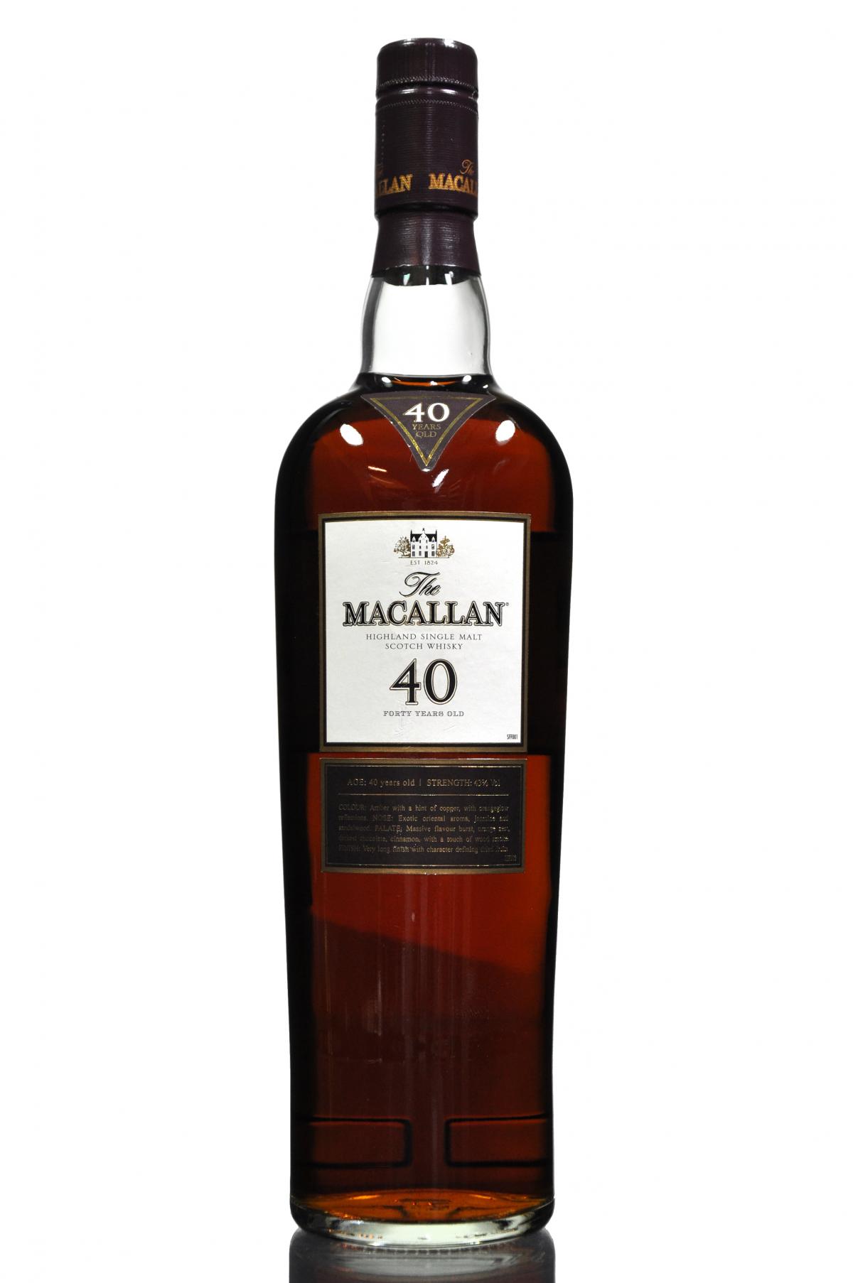 Macallan 40 Year Old - Duty Free Exclusive - 450 Bottles Only