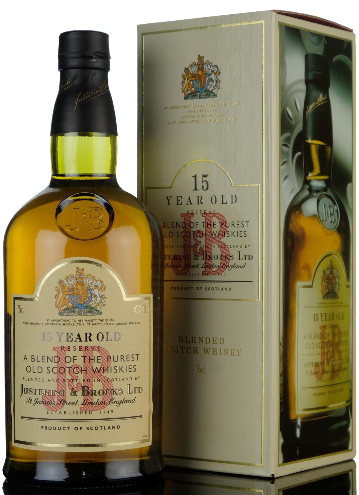 J&B 15 Year Old - Reserve - 1980s