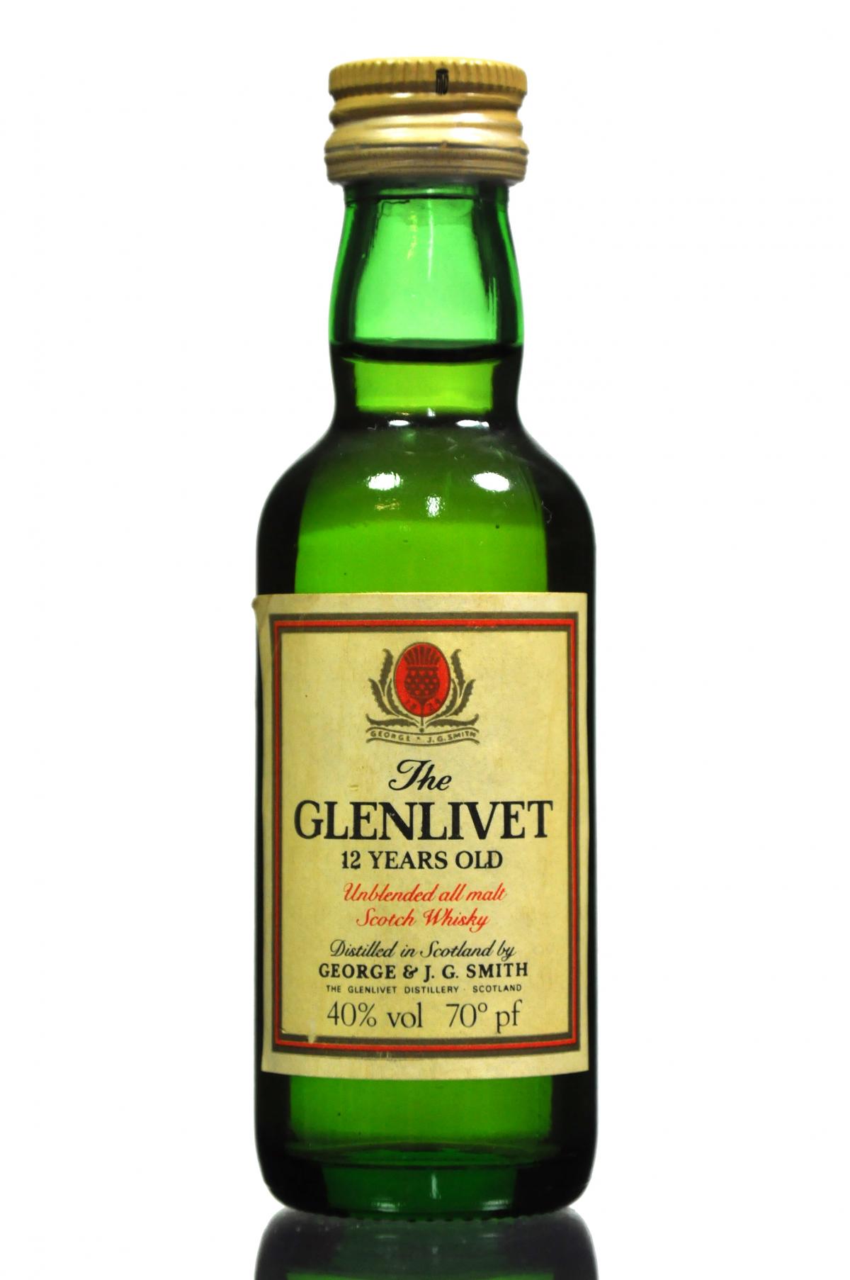 Glenlivet 12 Year Old - Unblended Miniature