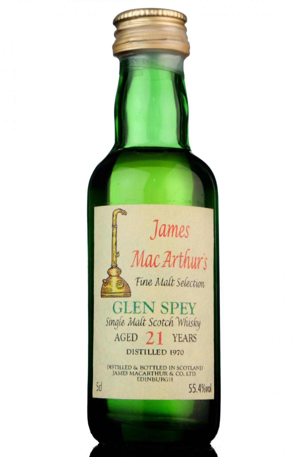 Glen Spey 1970 - 21 Year Old - James MacArthur - Fine Malt Selection Miniature