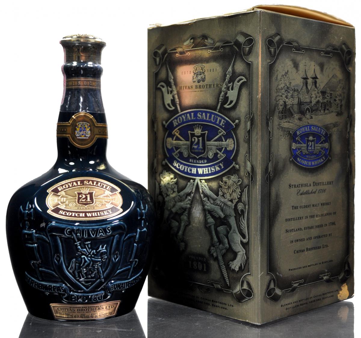Royal Salute 21 Year Old - Blue Ceramic - Whisky-Online Auctions