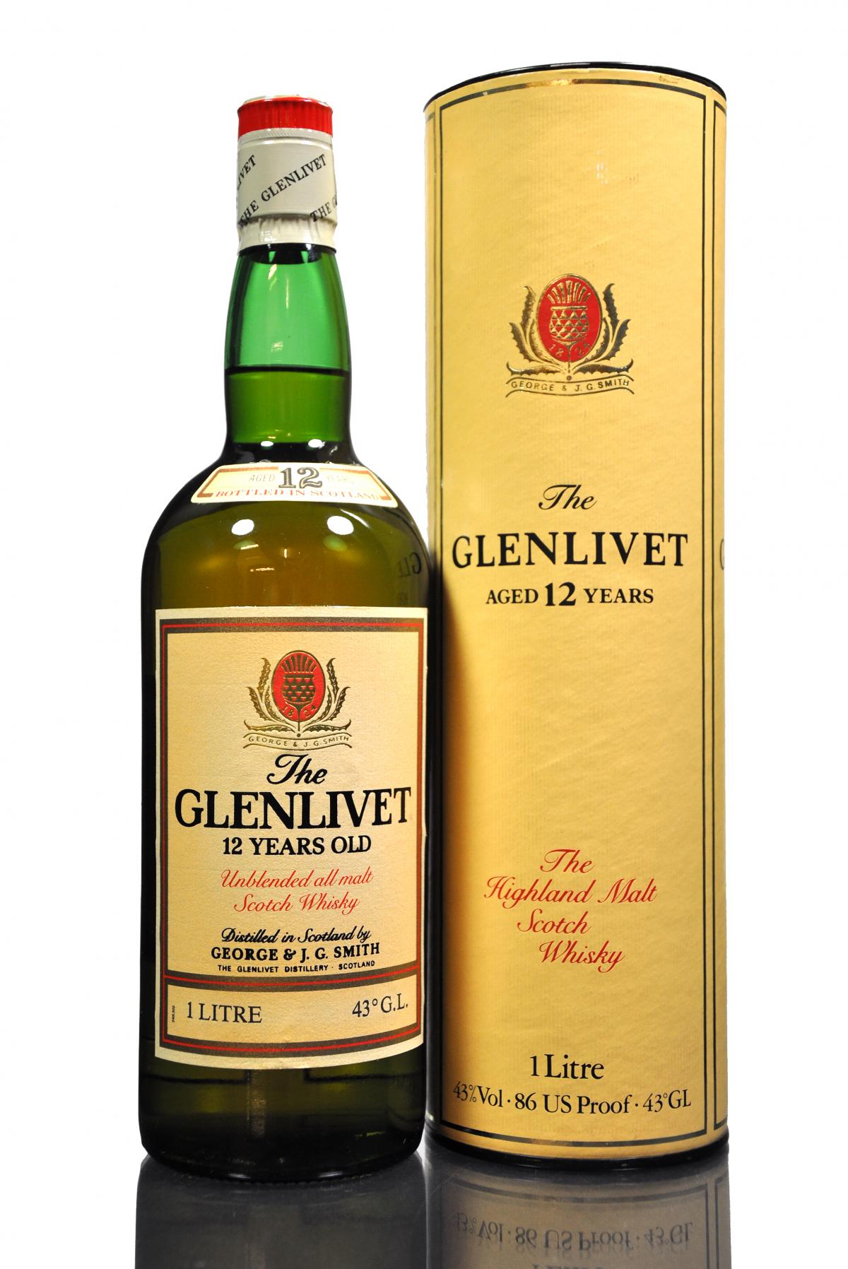 Glenlivet 12 Year Old - 1980s - 1 Litre