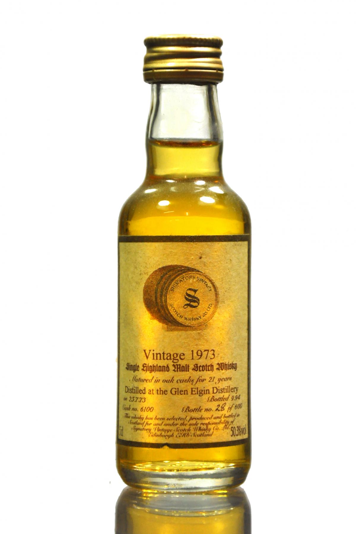 Glen Elgin 1973-1994 - 21 Year Old - Signatory Vintage Miniature