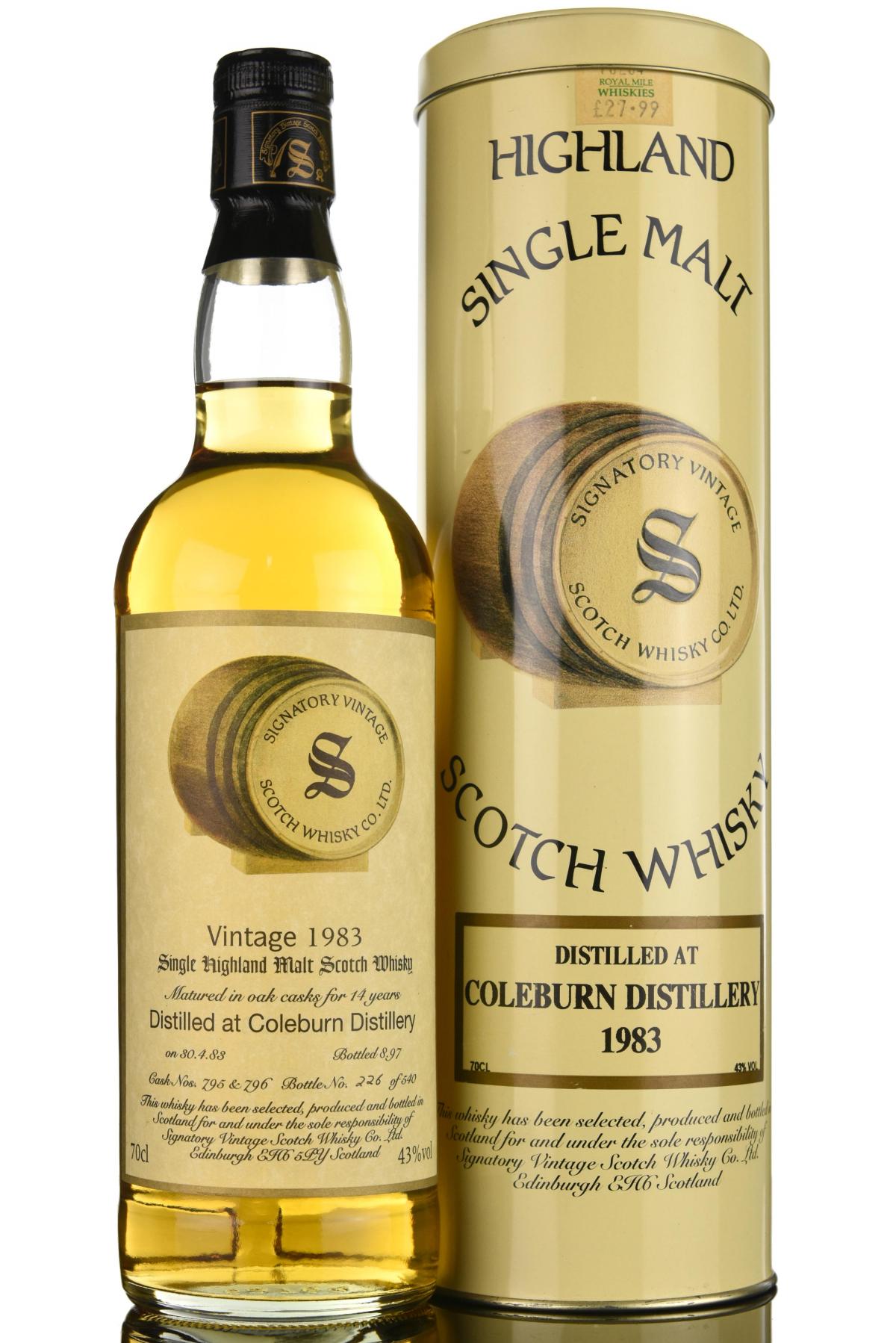 Coleburn 1983-1997 - 14 Year Old - Signatory Vintage