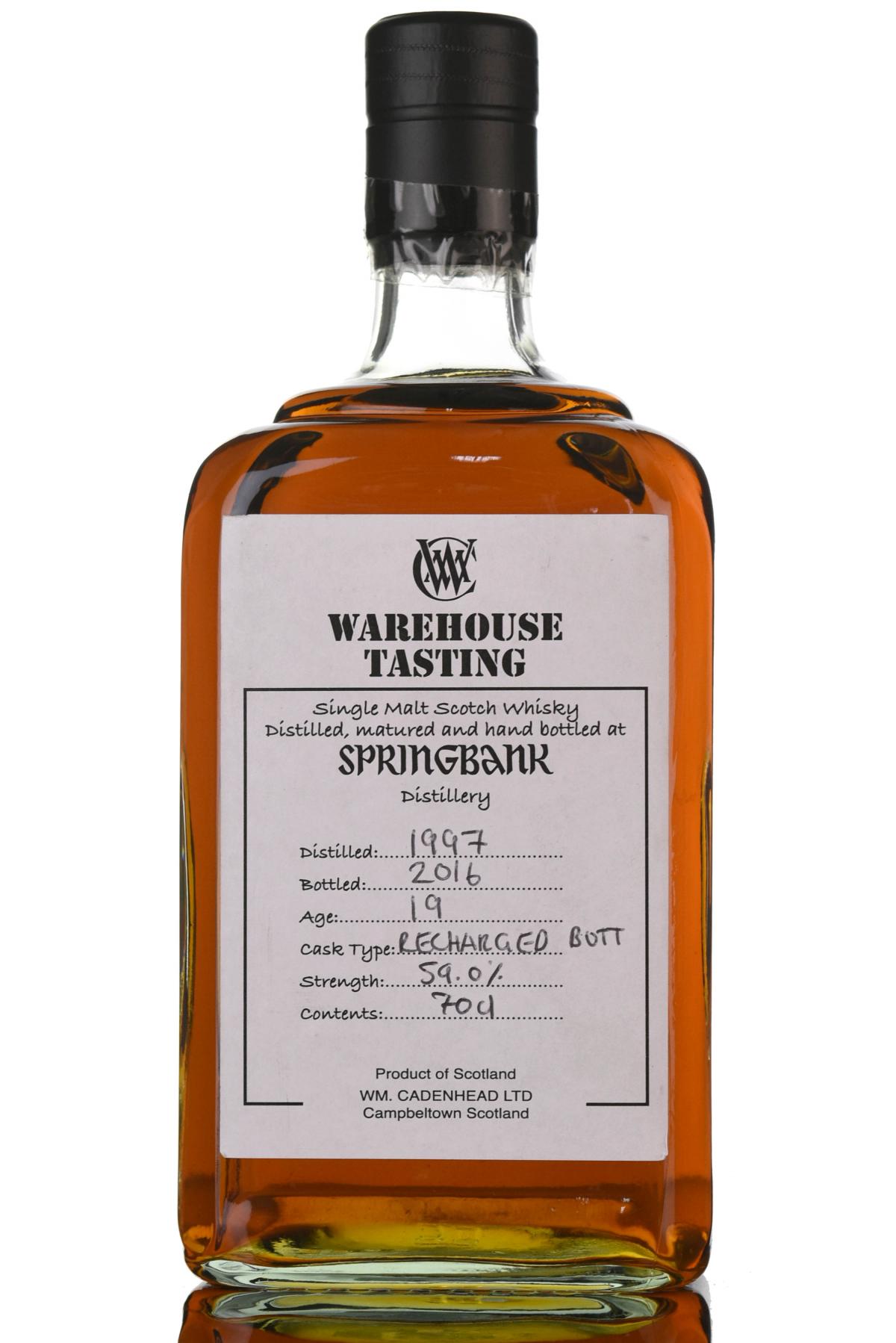 Springbank 1997-2016 - 19 Year Old - Cadenheads Warehouse Tasting