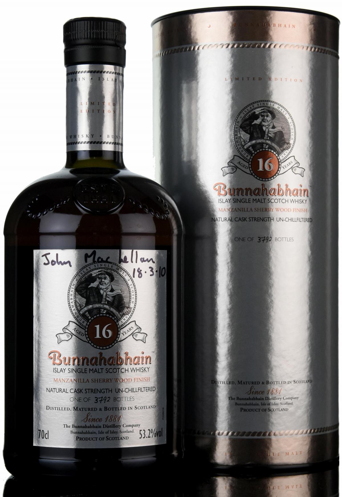 Bunnahabhain 16 Year Old - Manzanilla Sherry