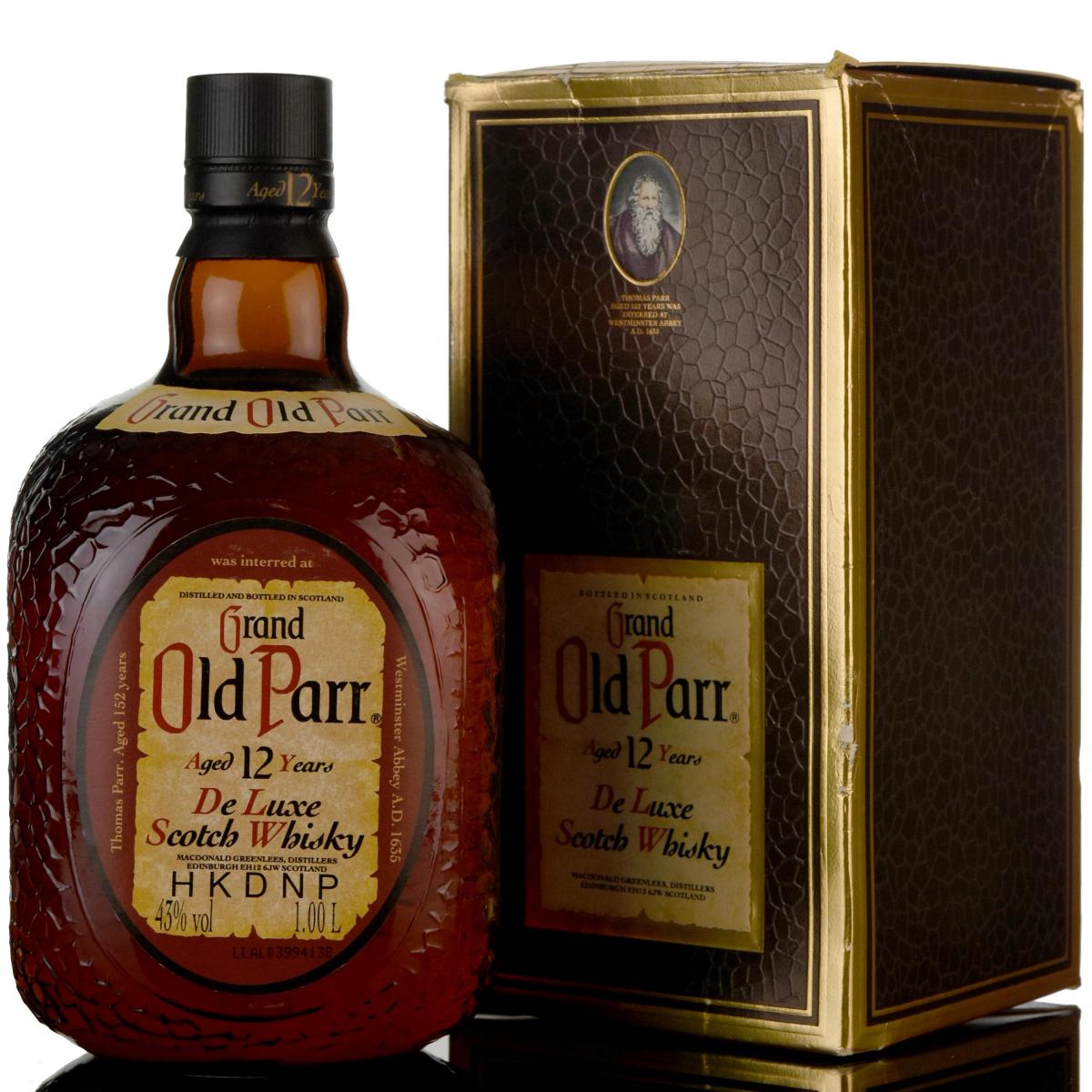 Grand Old Parr 12 Year Old - De Luxe - 1990s - 1 Litre