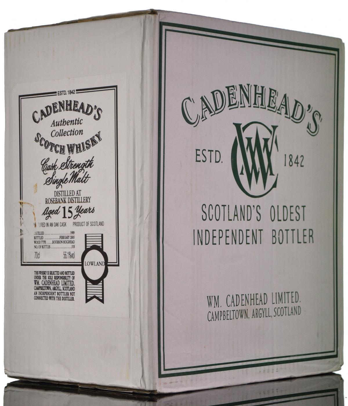 Sealed Case Rosebank 1989 - 2005 15 Cadenheads Authentic Collection