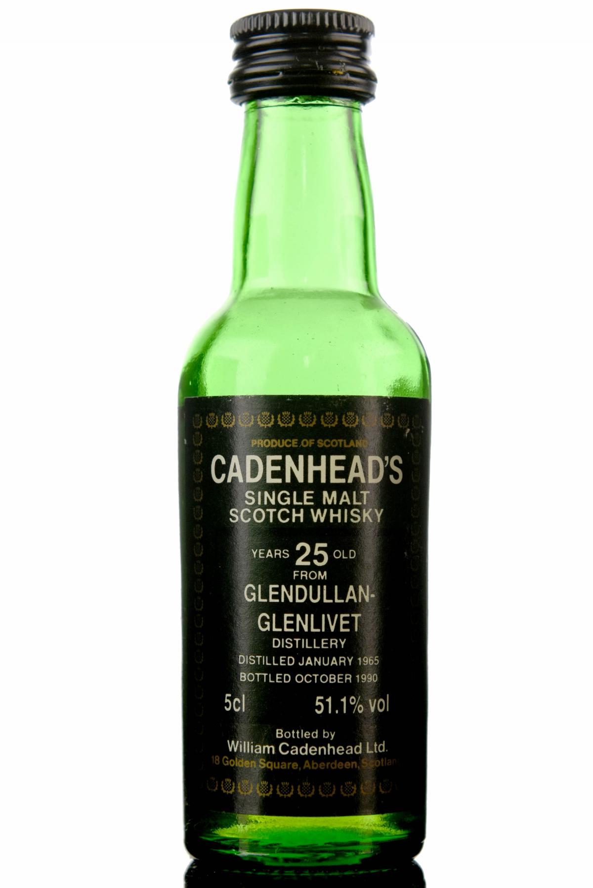 Glendullan-Glenlivet 1965-1990 - 25 Year Old - Cadenhead Miniature
