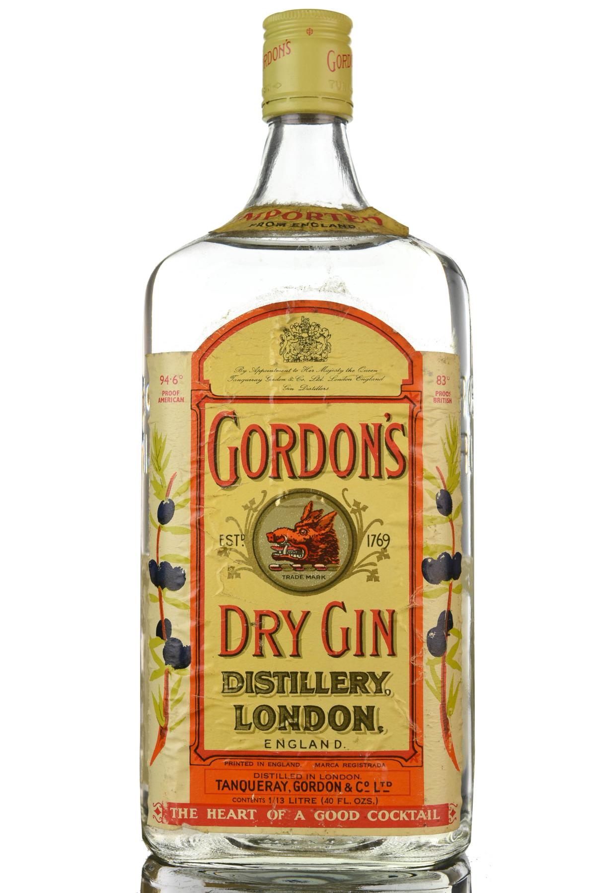 Gordons Gin - 1980s - 1.13 Litres