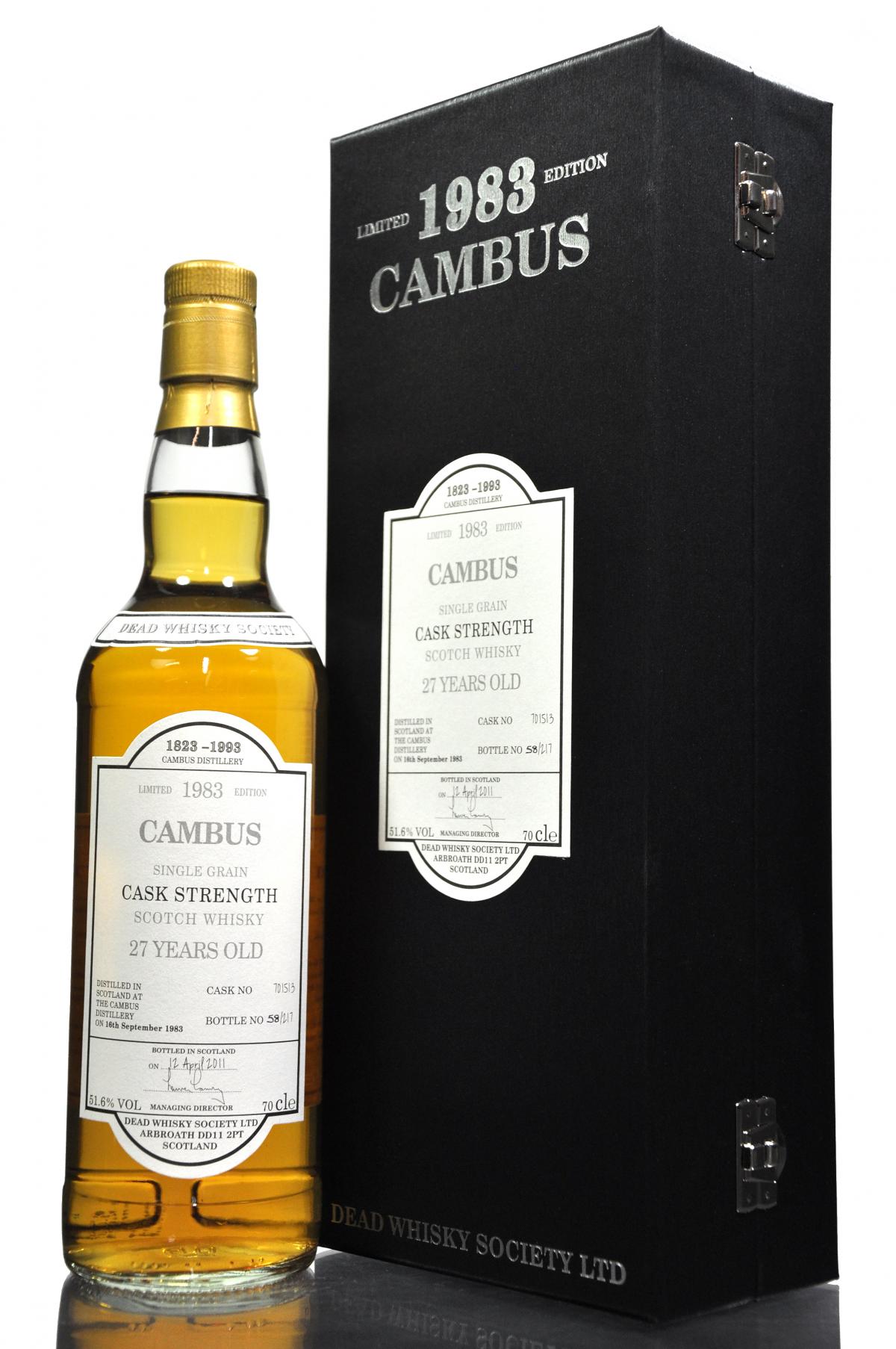 Cambus 1983-2011 - 27 Year Old - Dead Whisky Society