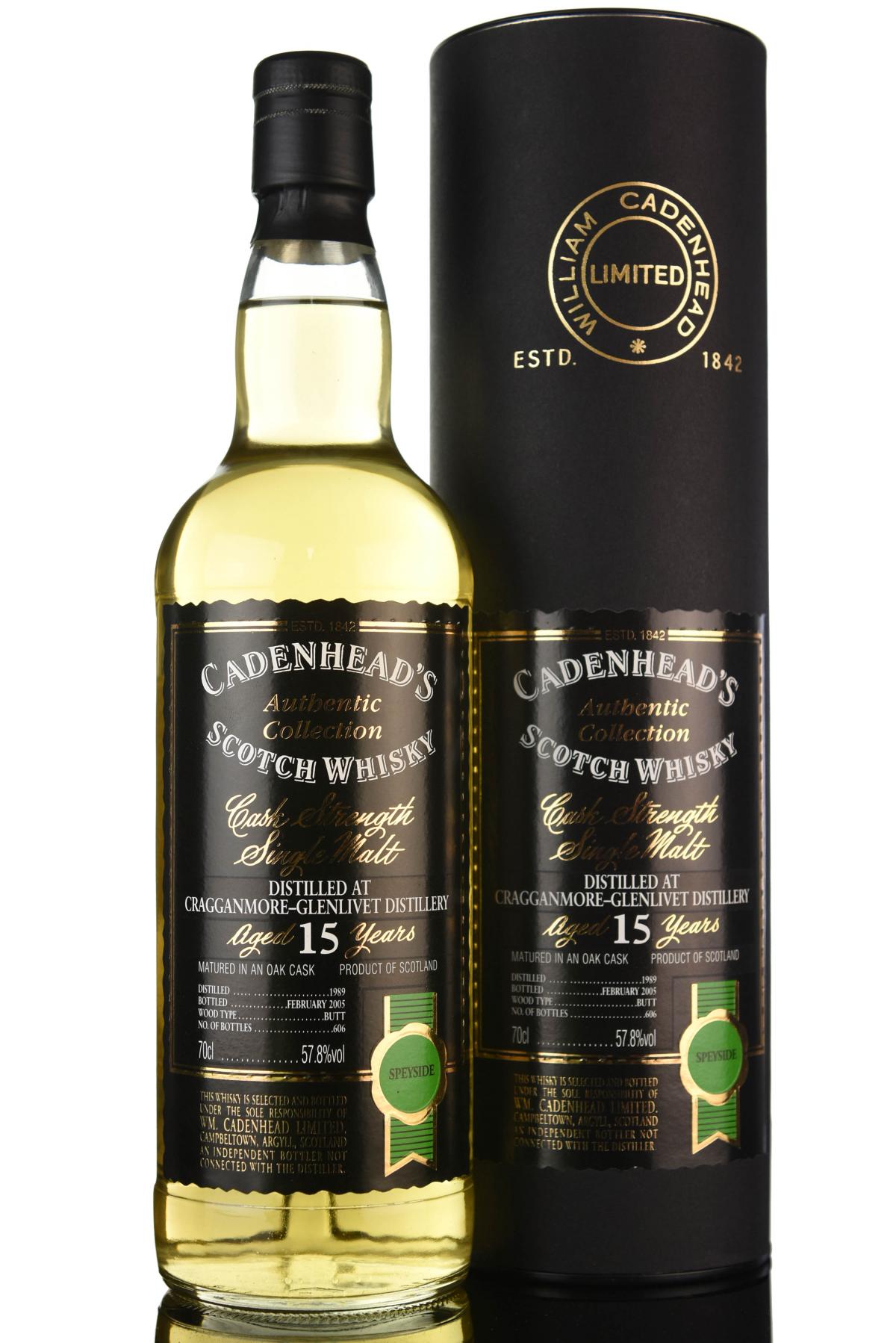 Sealed Case Cragganmore-Glenlivet 1989-2005 - 15 Year Old - Cadenheads