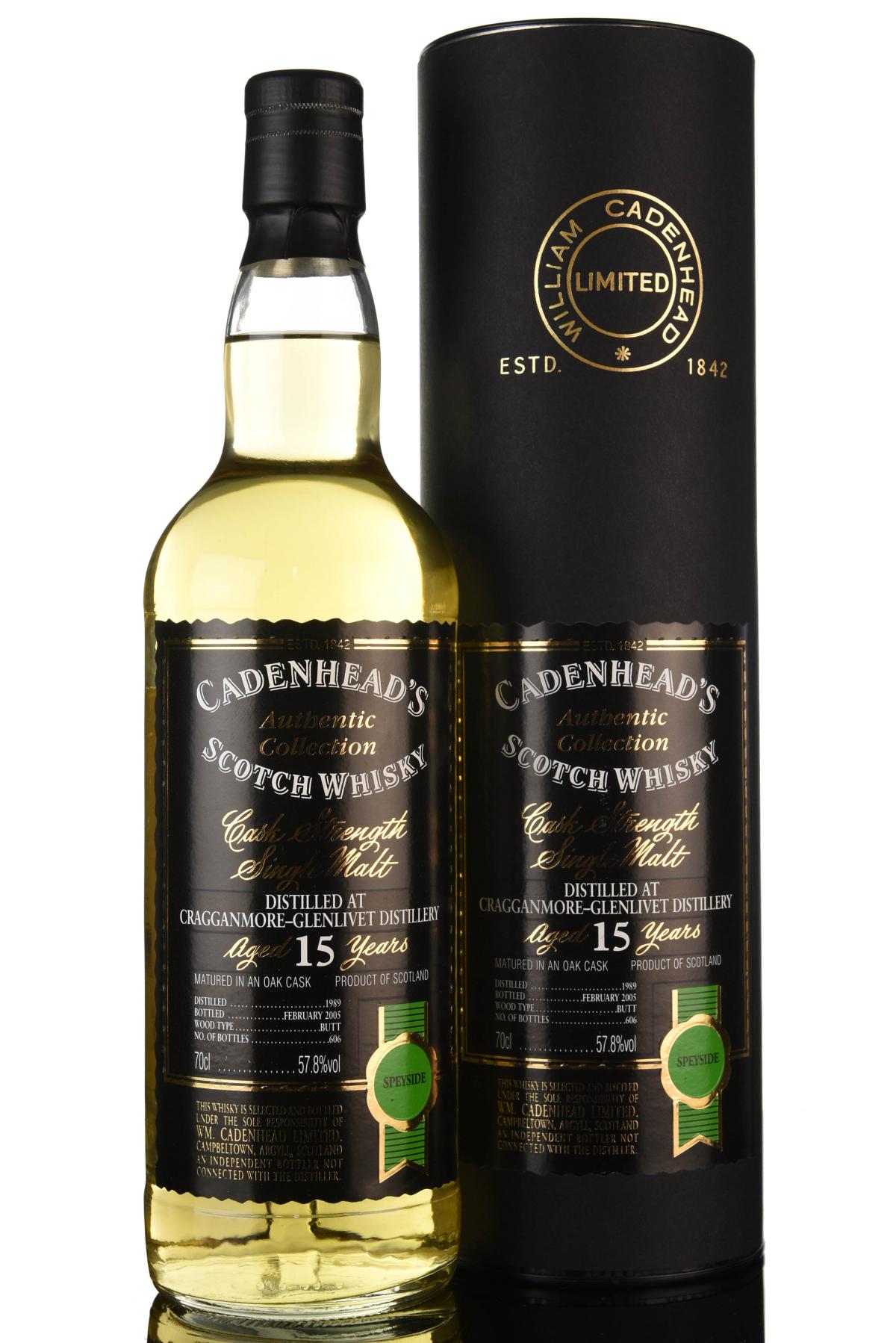 Sealed Case Cragganmoreglenlivet 1989 - 2005 15 Cadenheads