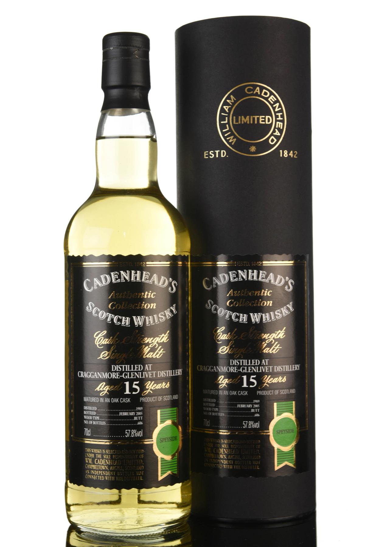 Sealed Case Cragganmore-Glenlivet 1989-2005 - 15 Year Old - Cadenheads