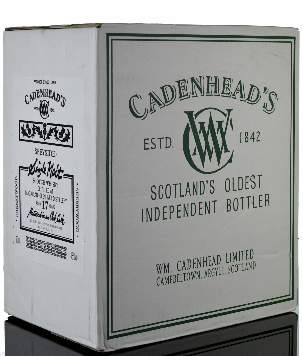Sealed Case Macallanglenlivet 1987 - 2005 17 Cadenheads