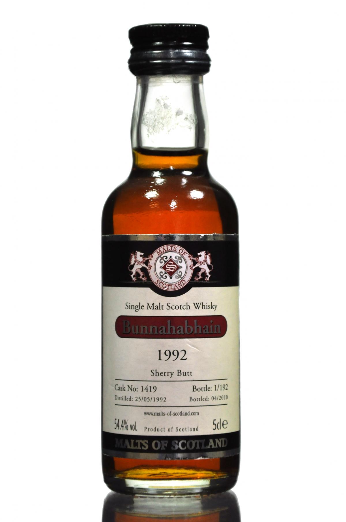 Bunnahabhain 1992-2010 - Cask 1419 - Malts Of Scotland Miniature