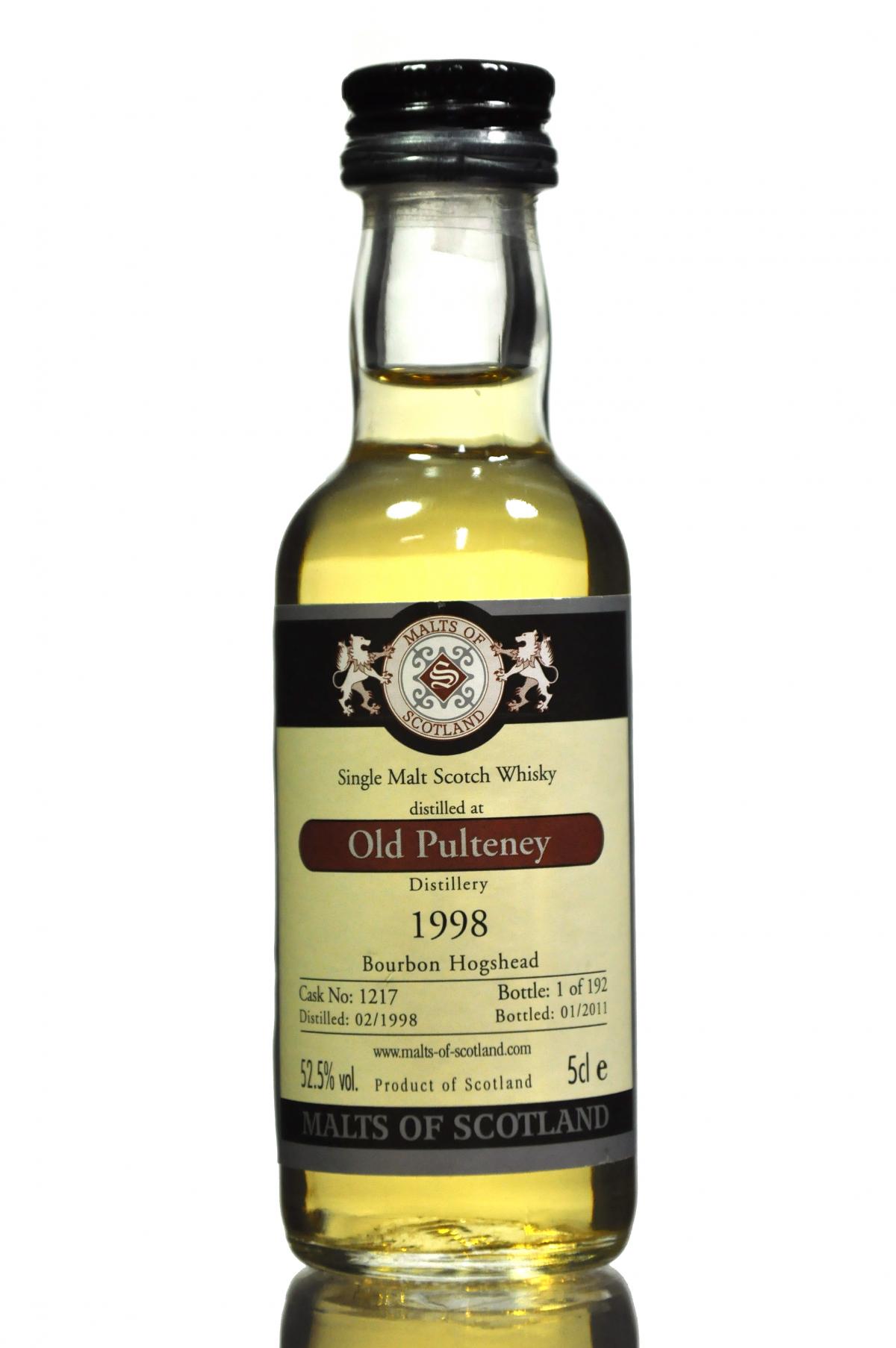 Old Pulteney 1998-2011 - Cask 1217 - Malts Of Scotland Miniature