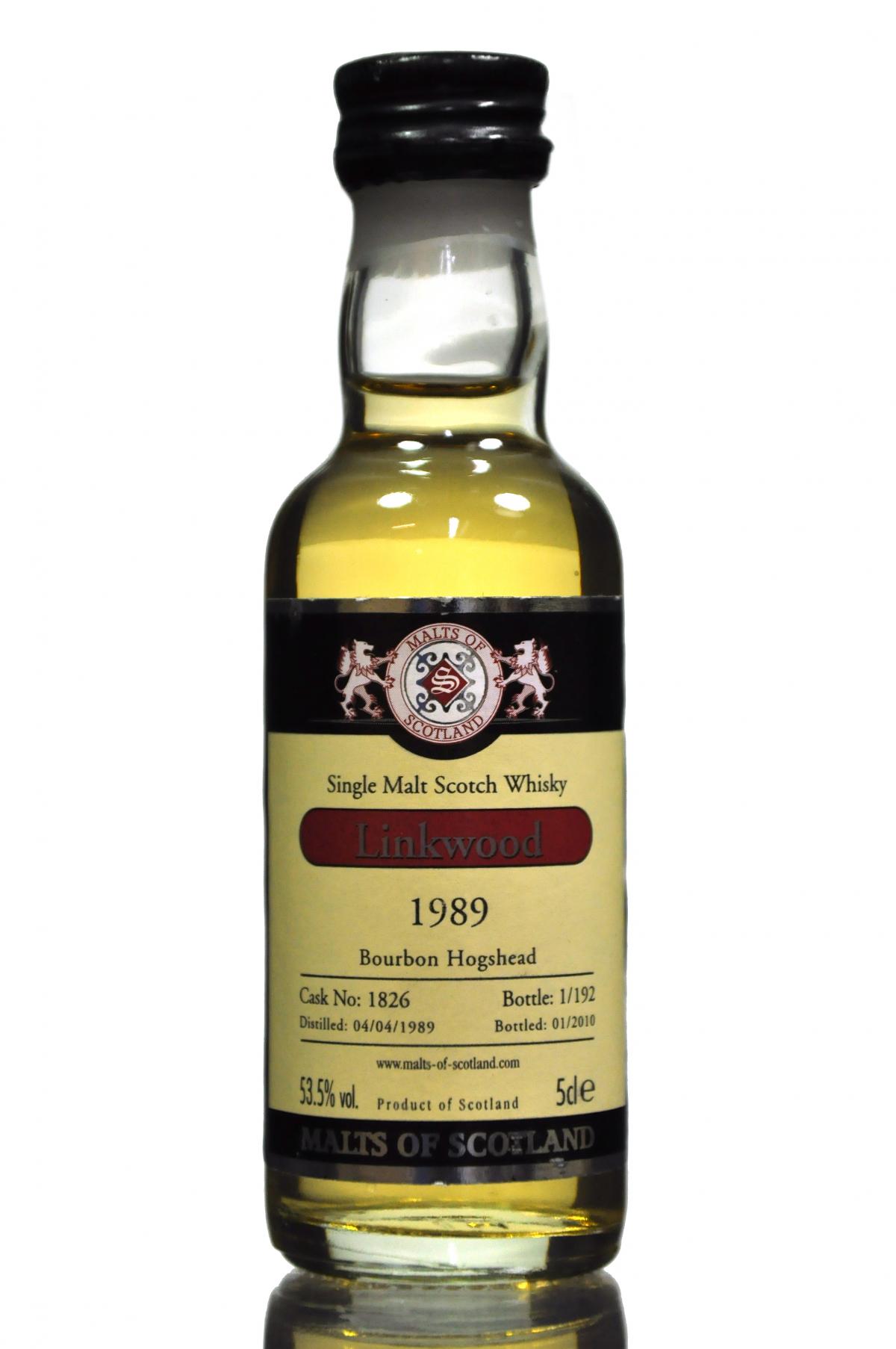Linkwood 1989-2010 - Cask 1826 - Malts Of Scotland Miniature